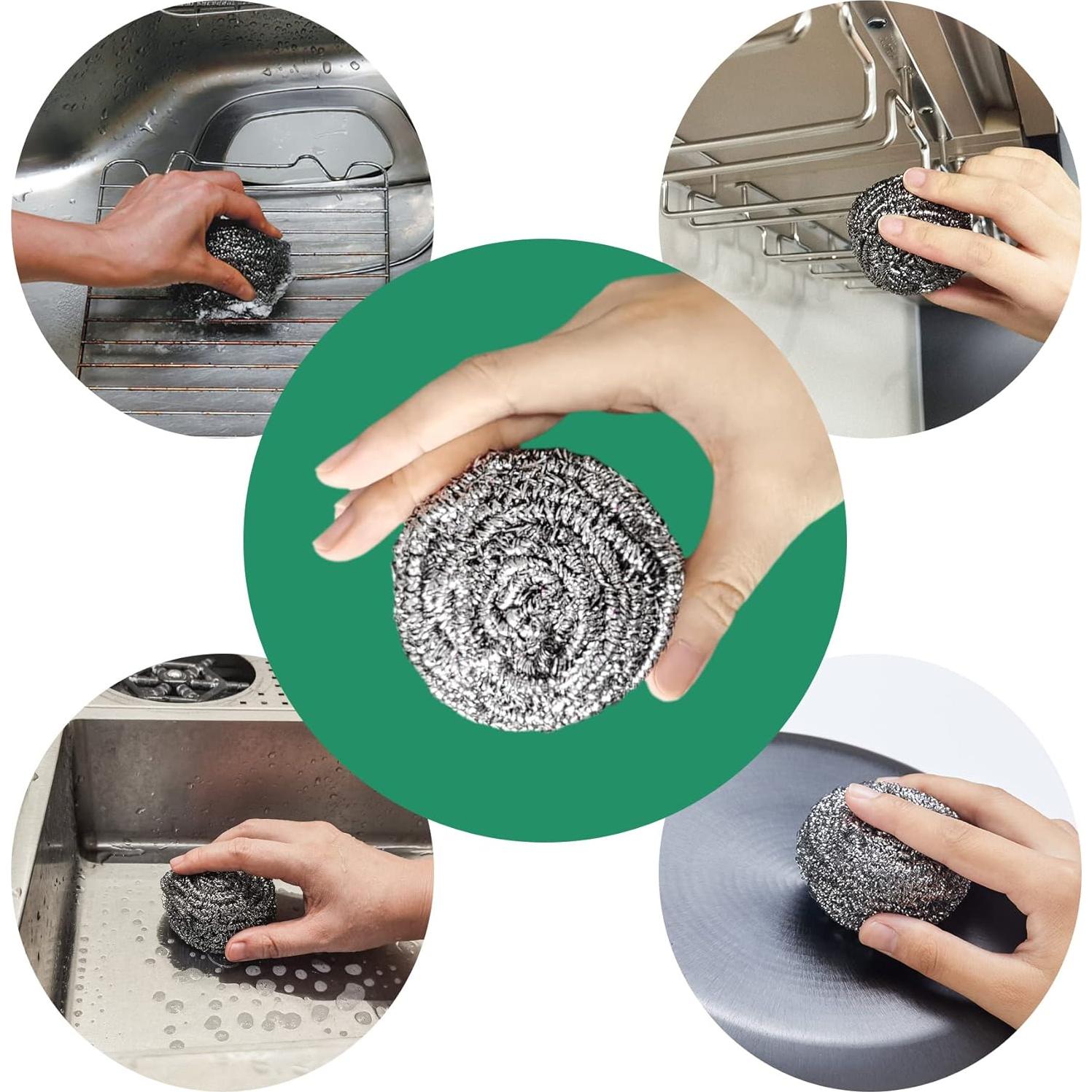 Estropajos de Acero Inoxidable COOLJOB - Paquete de 6 Unidades