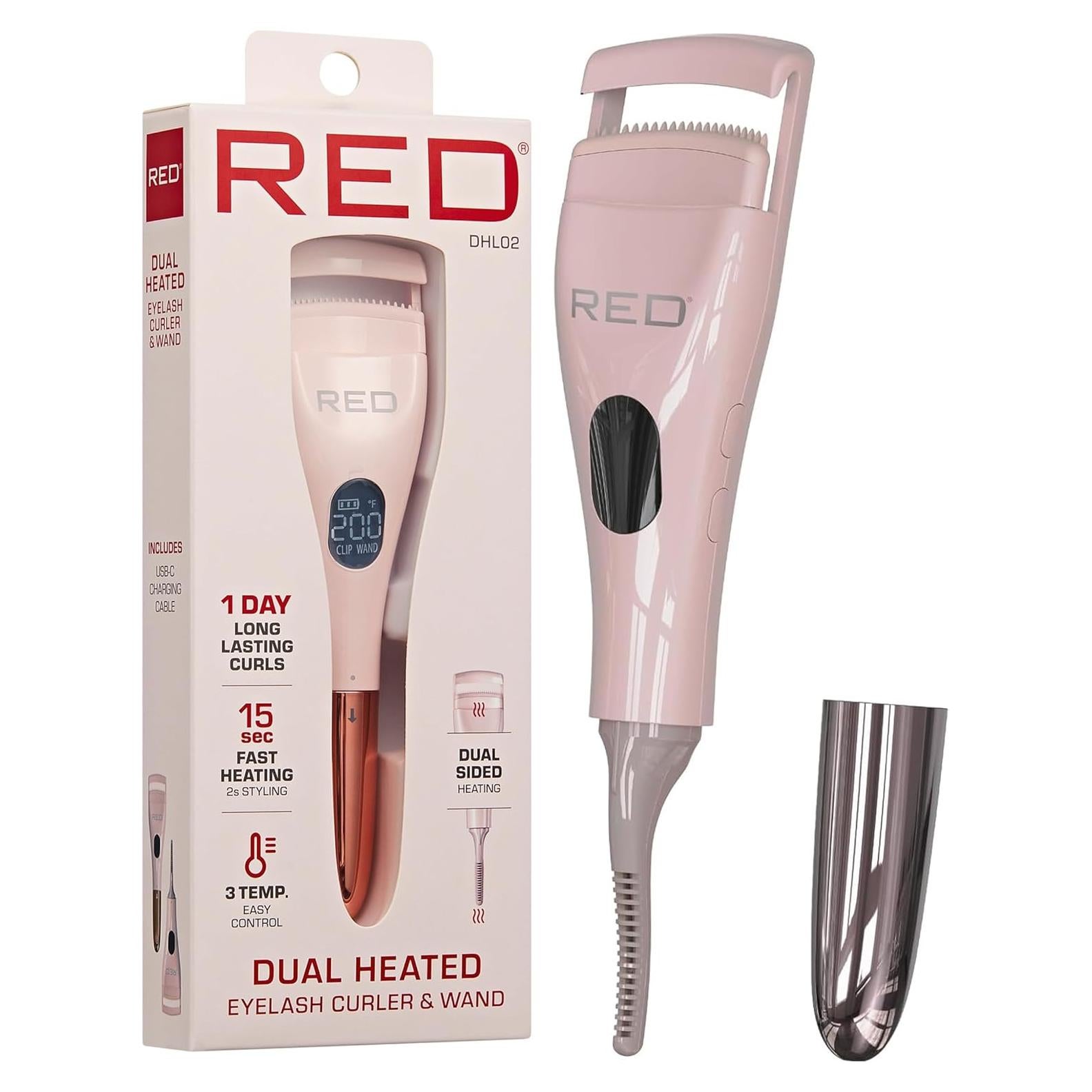Rizador de Pestañas Eléctrico Red by Kiss 2-en-1 Rosa USB-C