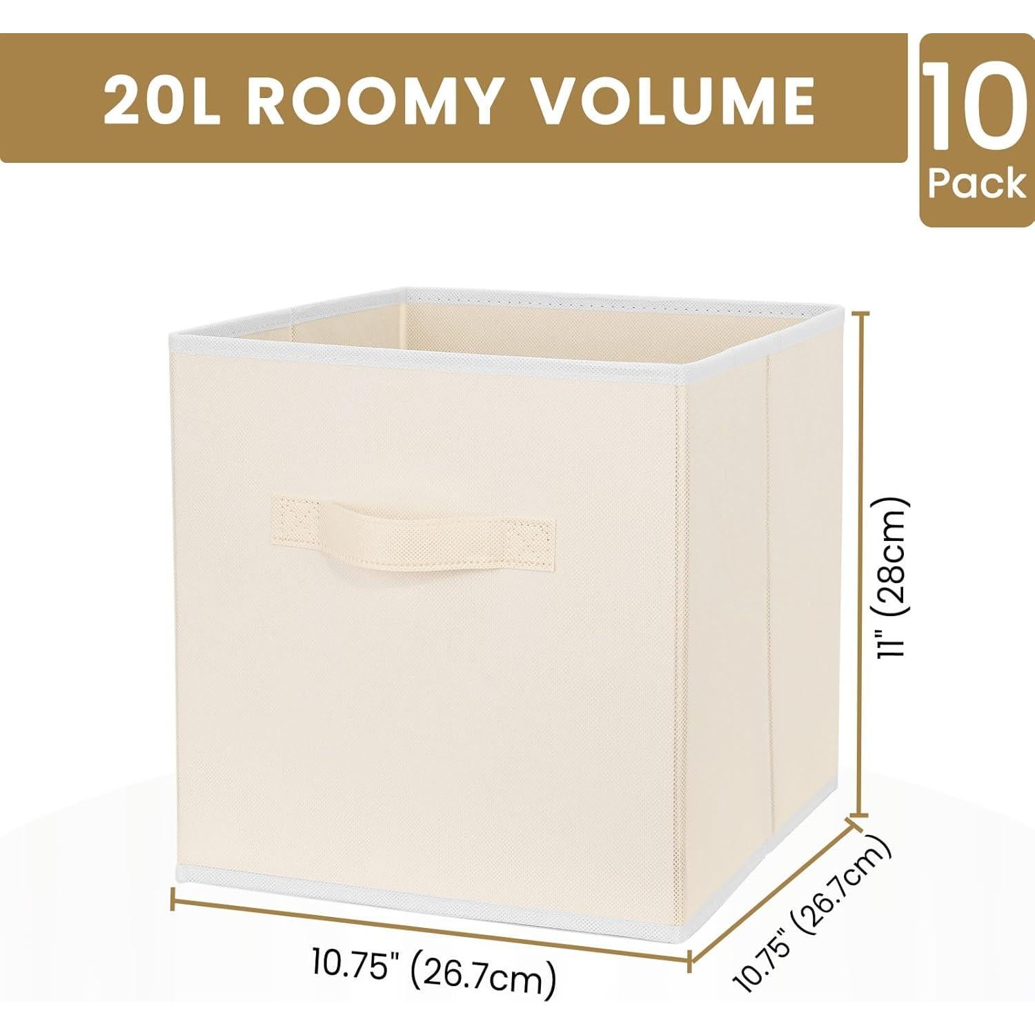 Cajas de Almacenamiento Criusia 10 Piezas 27.31 cm Beige