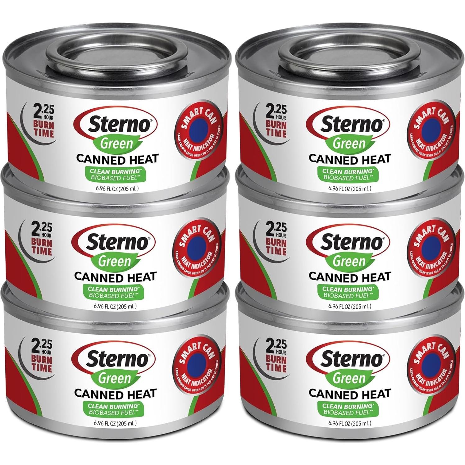 Sterno Calentador de Alimentos 6-Pack con Soporte Plegable