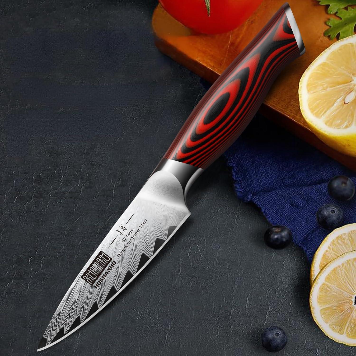 Cuchillo de Pelar HOSHANHO 9.5 cm Acero Damasco Afilado