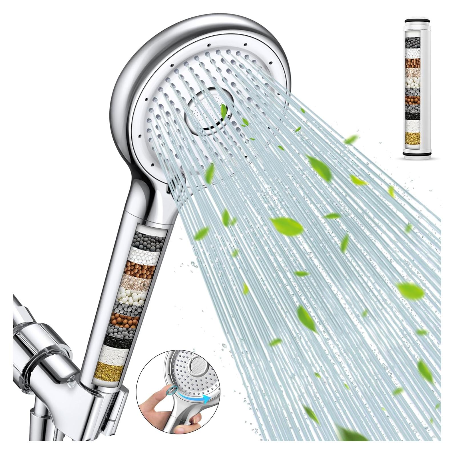 Cabezal de Ducha Filtrado FEELSO 6 Modos Alta Presión Cromo