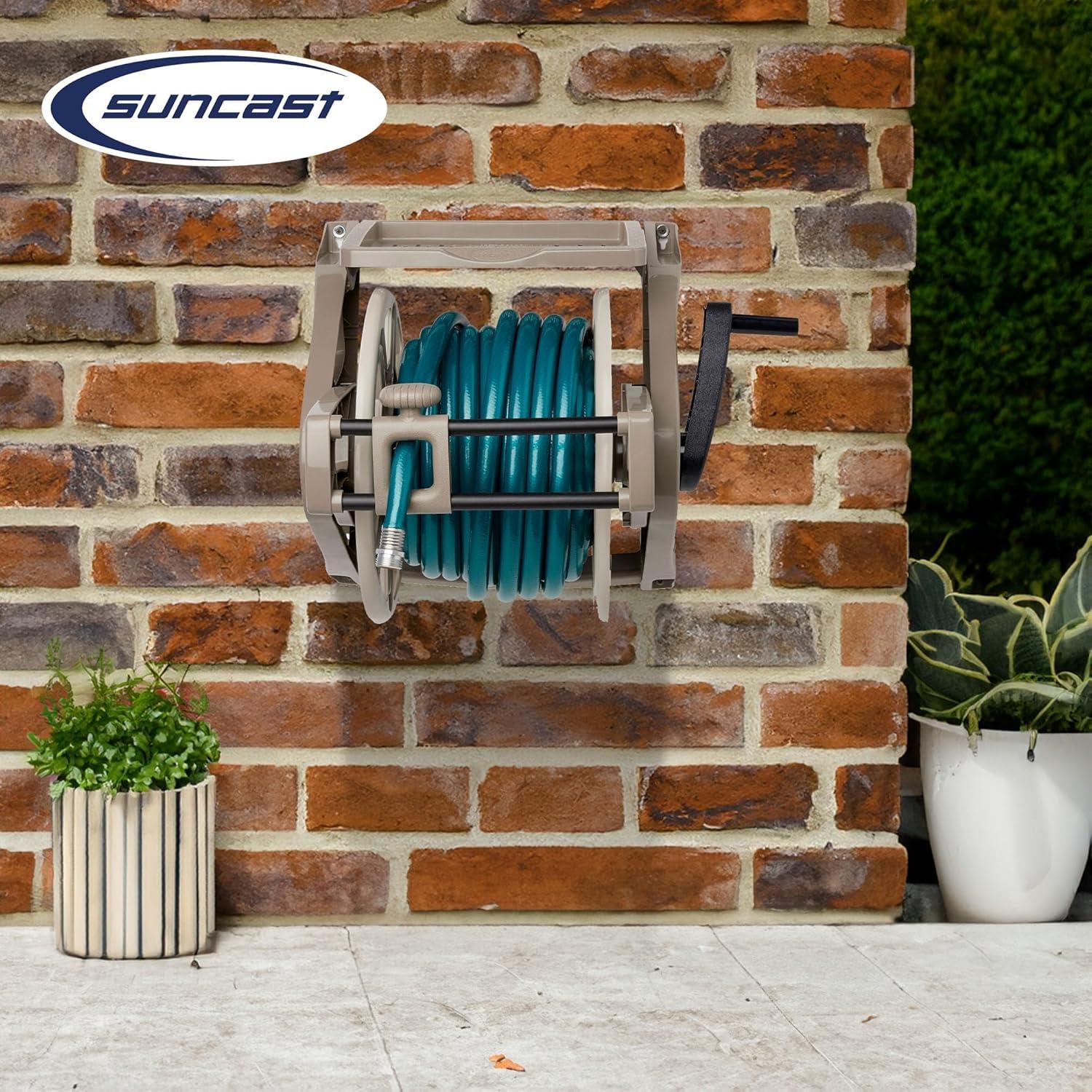 Carrete de Manguera Montado en Pared Suncast 53.34 m Taupe