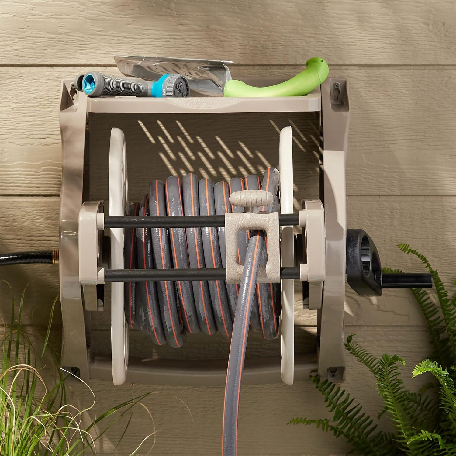 Carrete de Manguera Montado en Pared Suncast 53.34 m Taupe