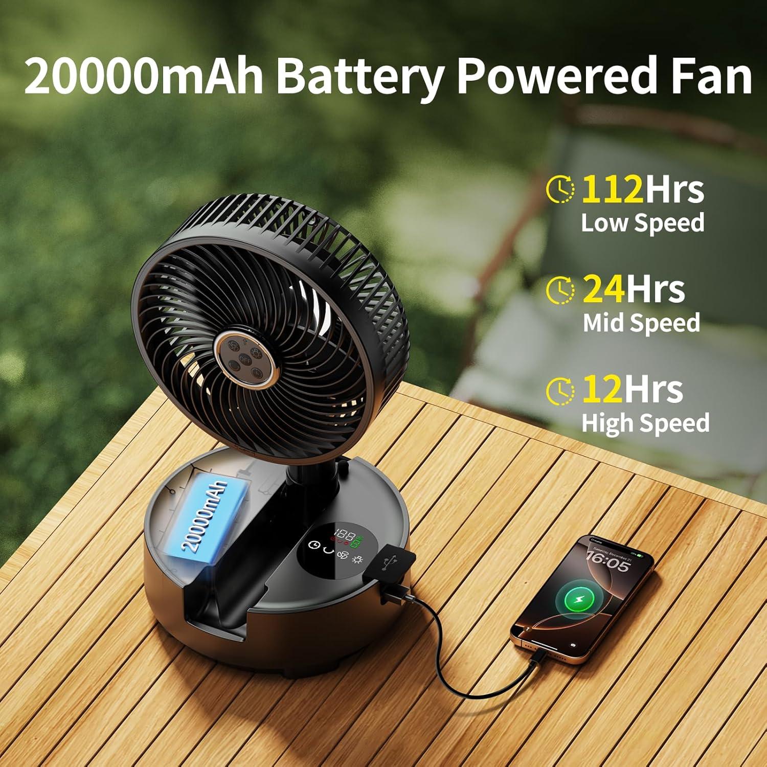 Ventilador Portátil Socool A10 20000mAh 8 Velocidades Inalámbrico