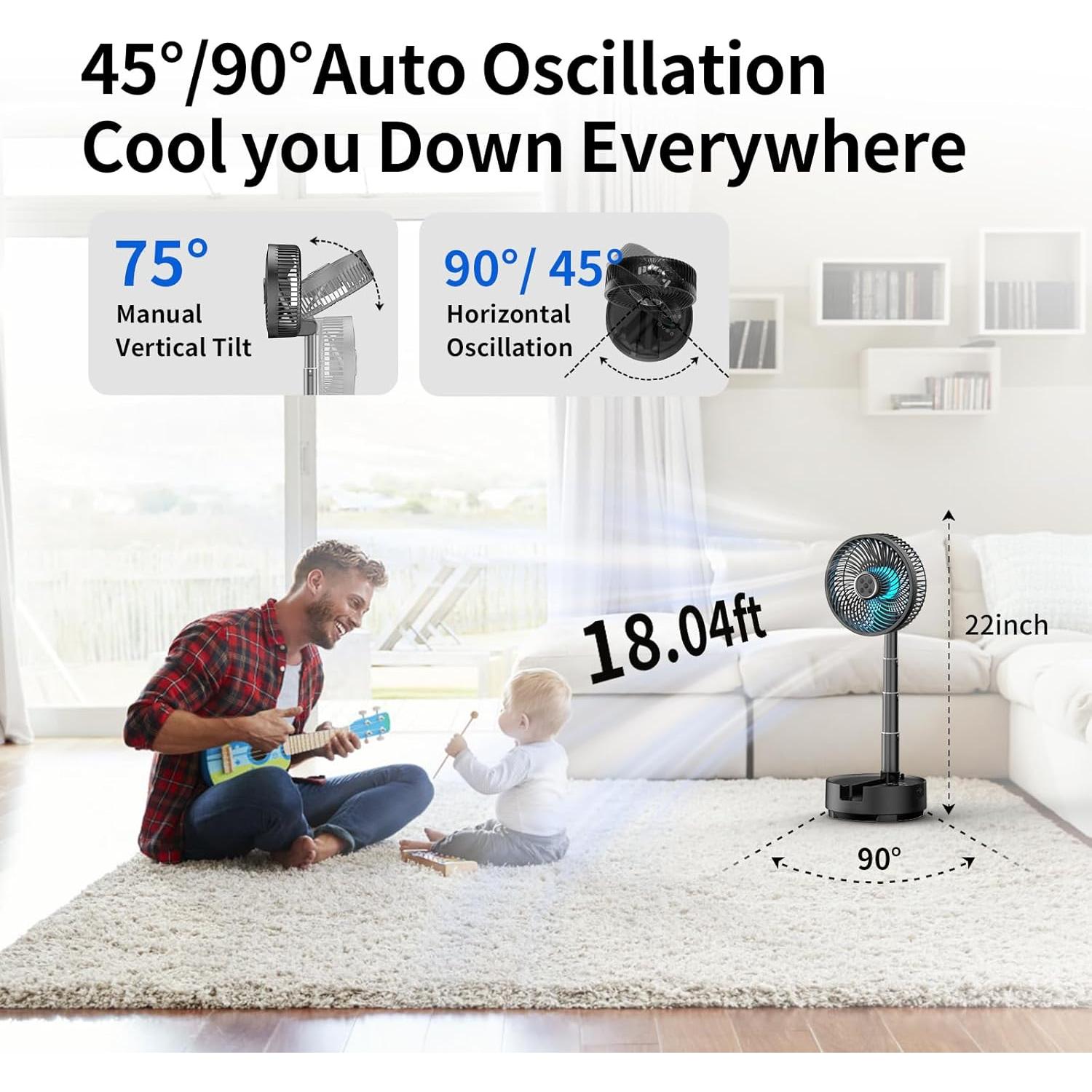 Ventilador Portátil Socool A10 20000mAh 8 Velocidades Inalámbrico