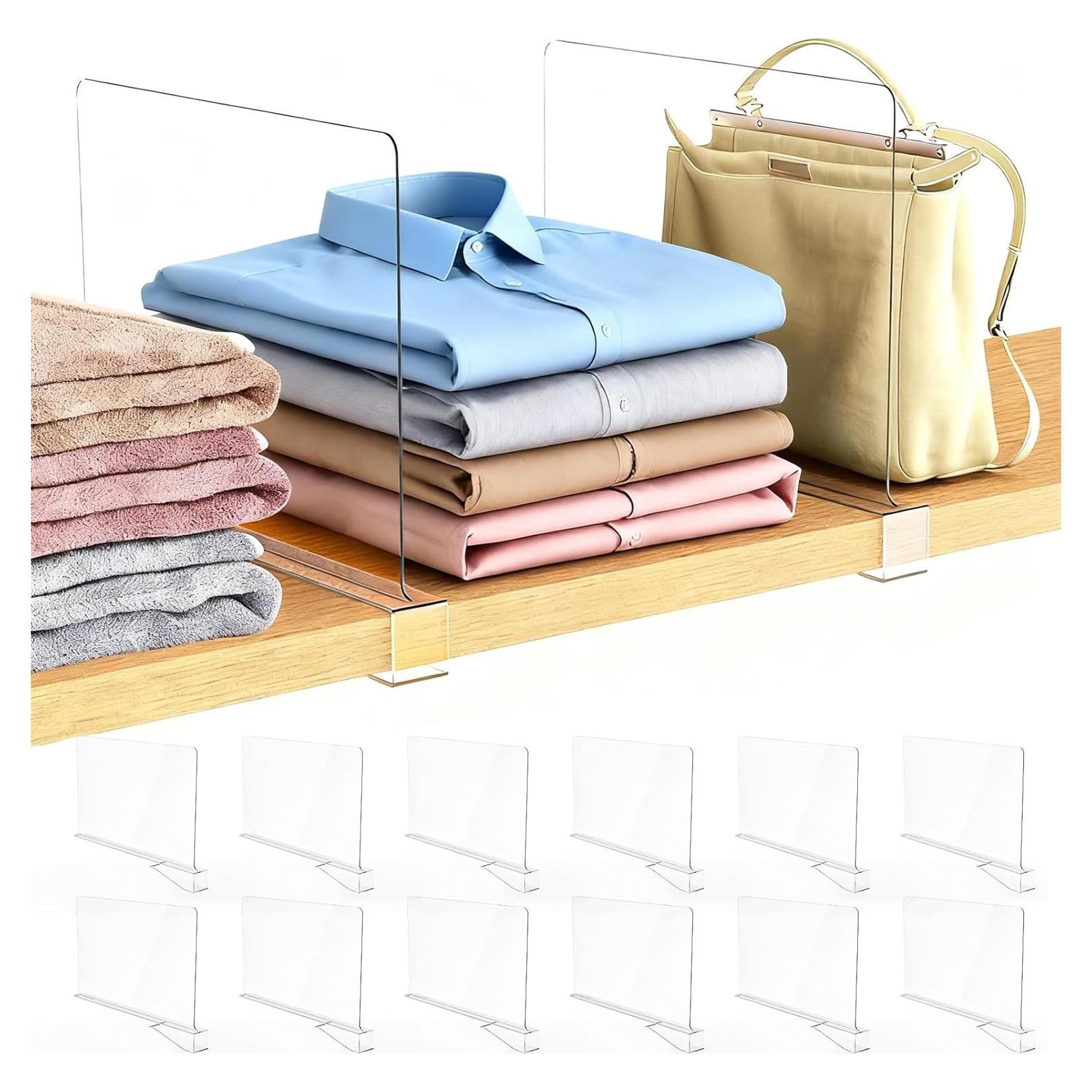 12 Organizadores de Divisores de Estante Ginbel Direct Acrílico