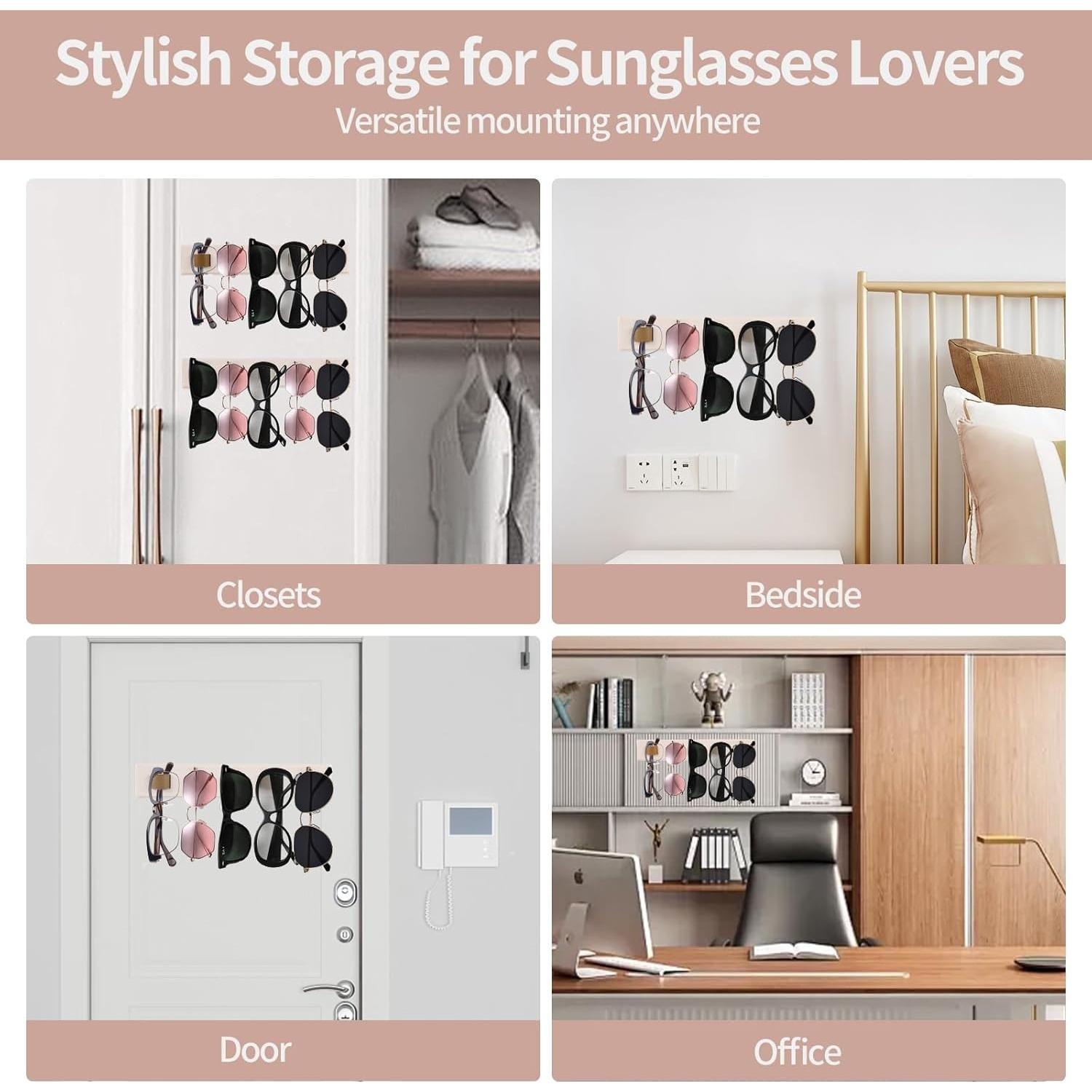 Organizador de Gafas de Sol Gelobo - Madera Crema 2 Piezas