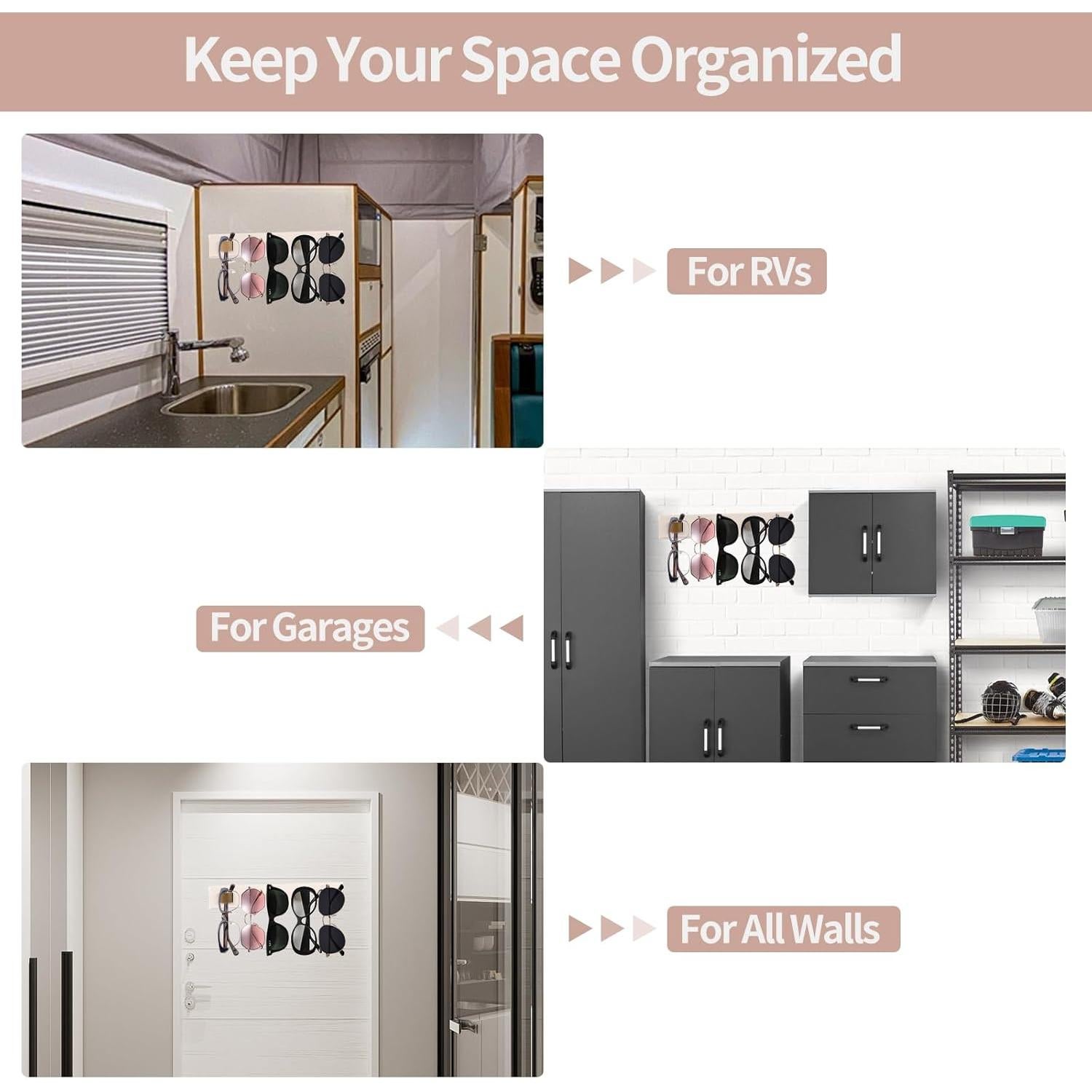 Organizador de Gafas de Sol Gelobo - Madera Crema 2 Piezas