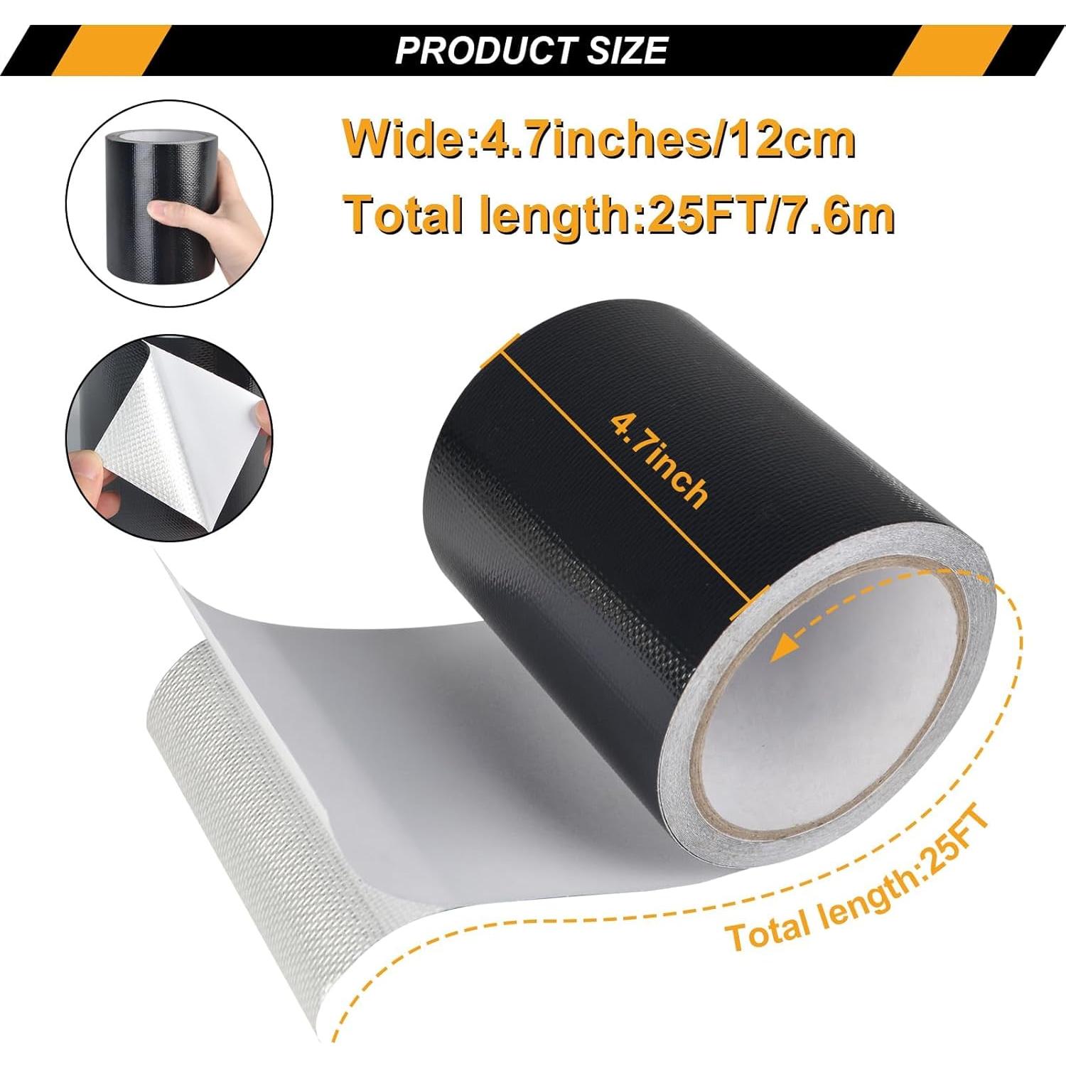 Cinta de Reparación de Toldos Succulentlovers 12cm x 7.6m Negra