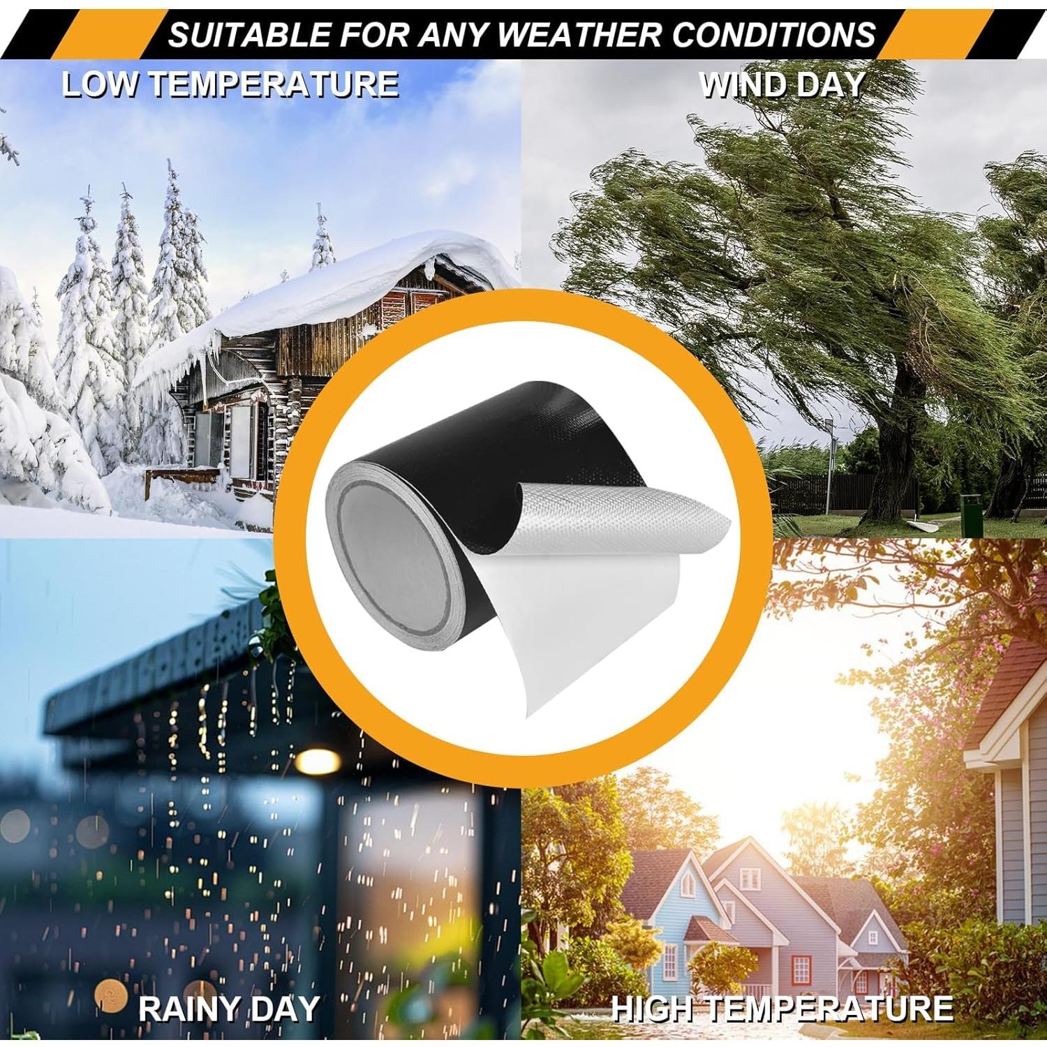 Cinta de Reparación de Toldos Succulentlovers 12cm x 7.6m Negra