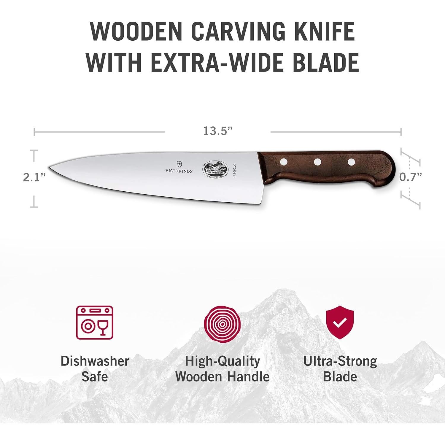 Cuchillo de Chef Victorinox 20 cm Hoja Ancha Mango Madera