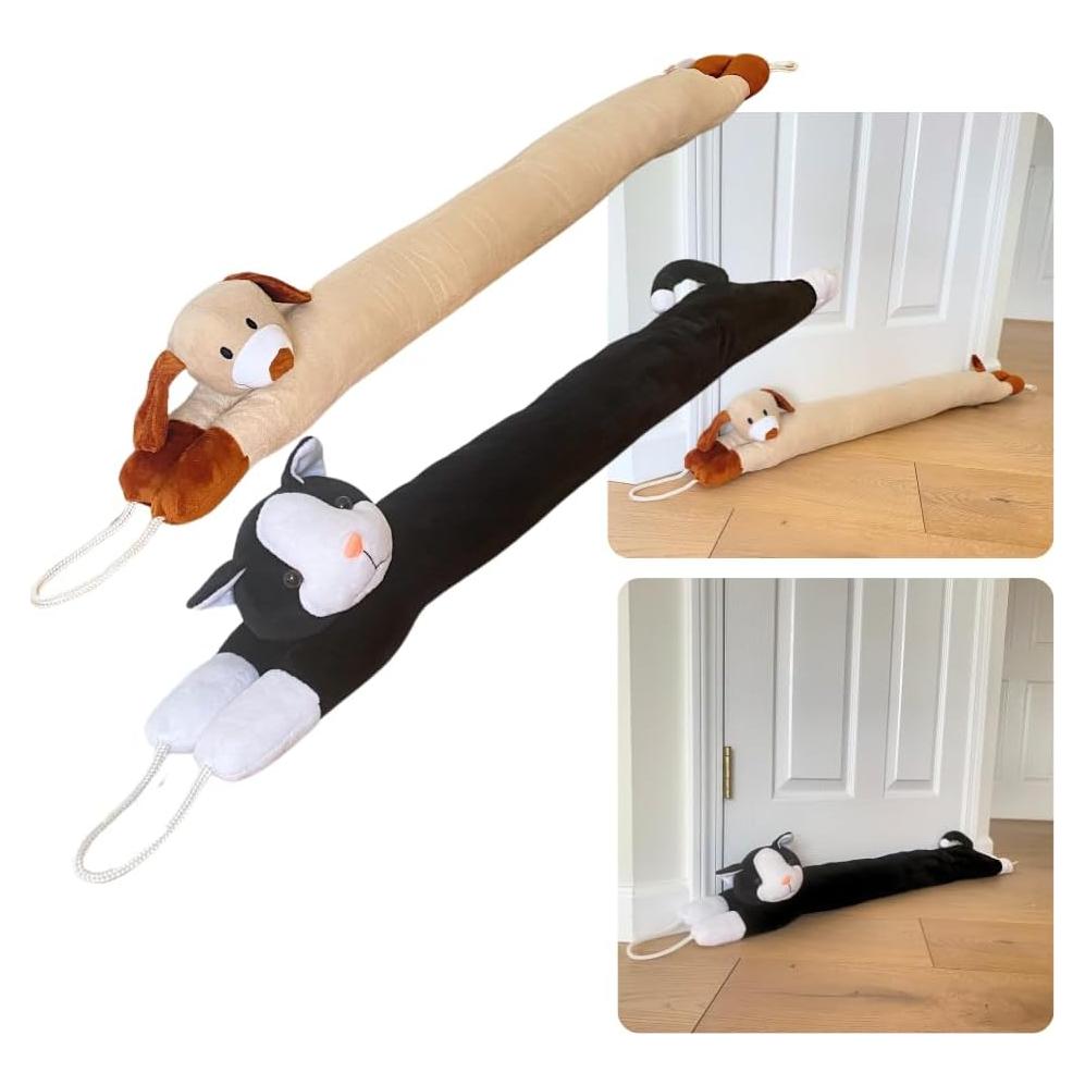 Evelots Tapón de Corrientes para Puertas y Ventanas - 96.5 cm - Paquete de 2 - Bloqueador de Aire Frío, Ruido y Polvo