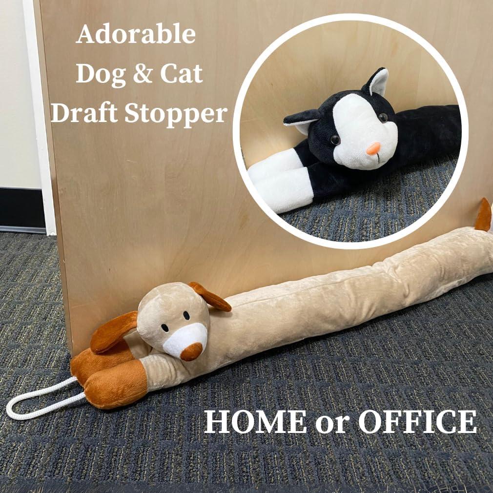 Evelots Tapón de Corrientes para Puertas y Ventanas - 96.5 cm - Paquete de 2 - Bloqueador de Aire Frío, Ruido y Polvo