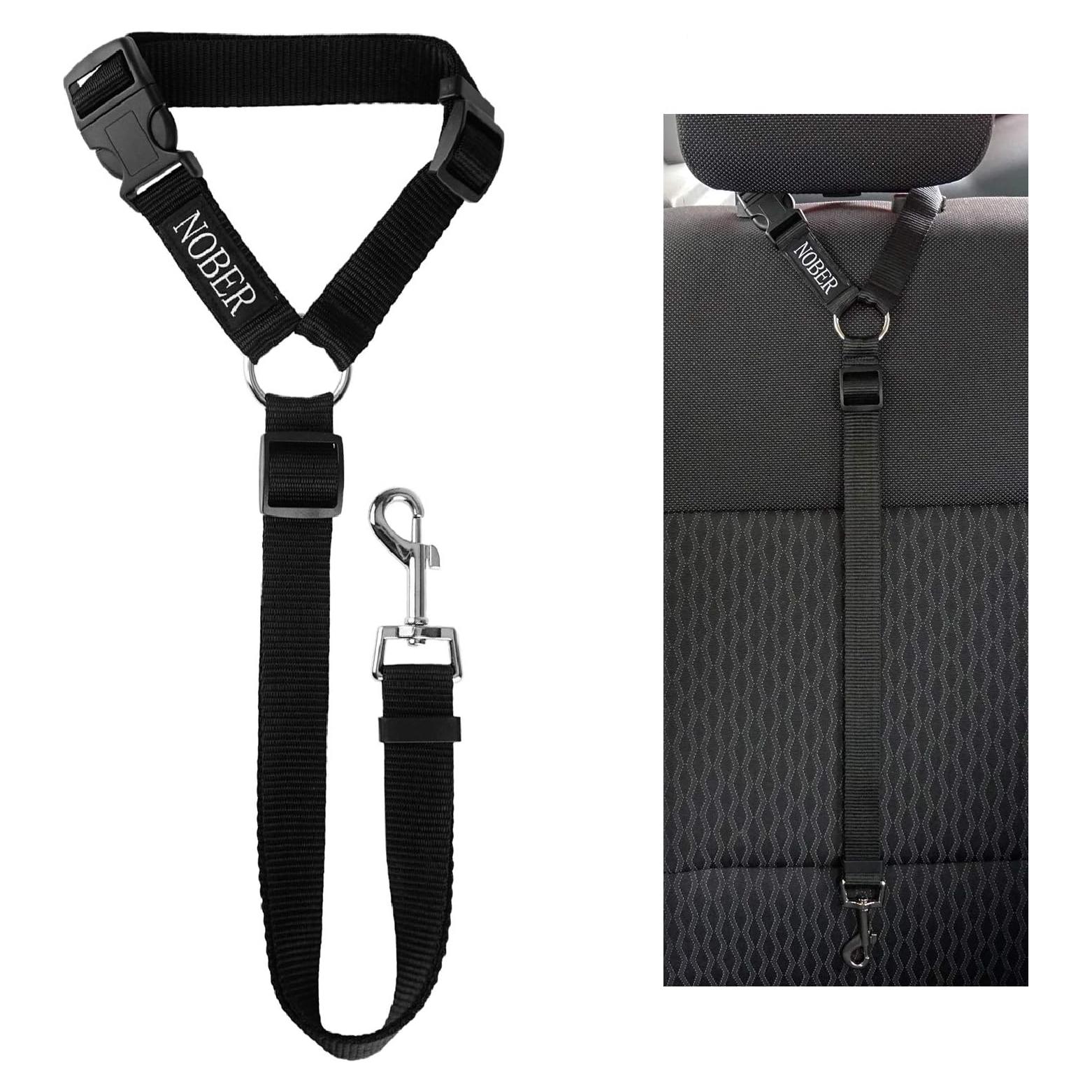 Cinturón de Seguridad para Mascotas Negro - Ajustable para Perros y Gatos