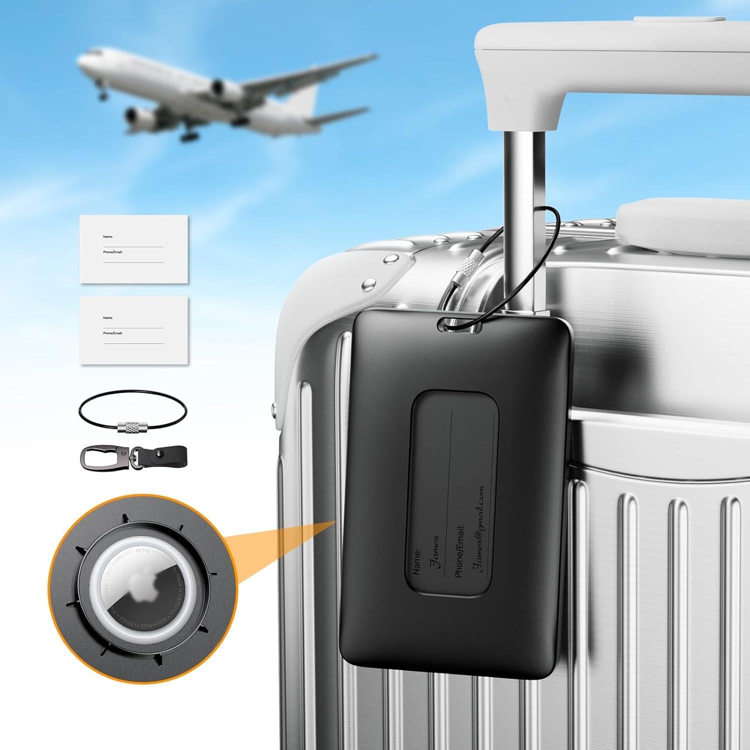 Etiqueta de Equipaje Klearlook 2-en-1 para AirTag - Negro