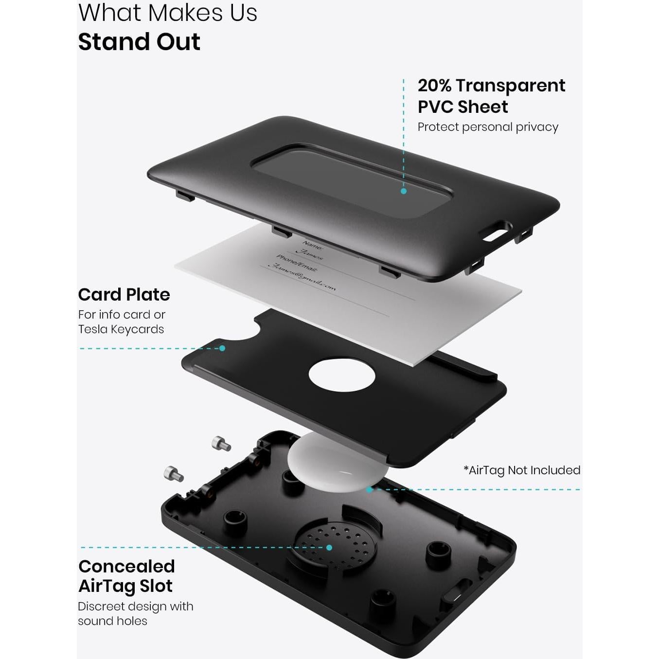 Etiqueta de Equipaje Klearlook 2-en-1 para AirTag - Negro