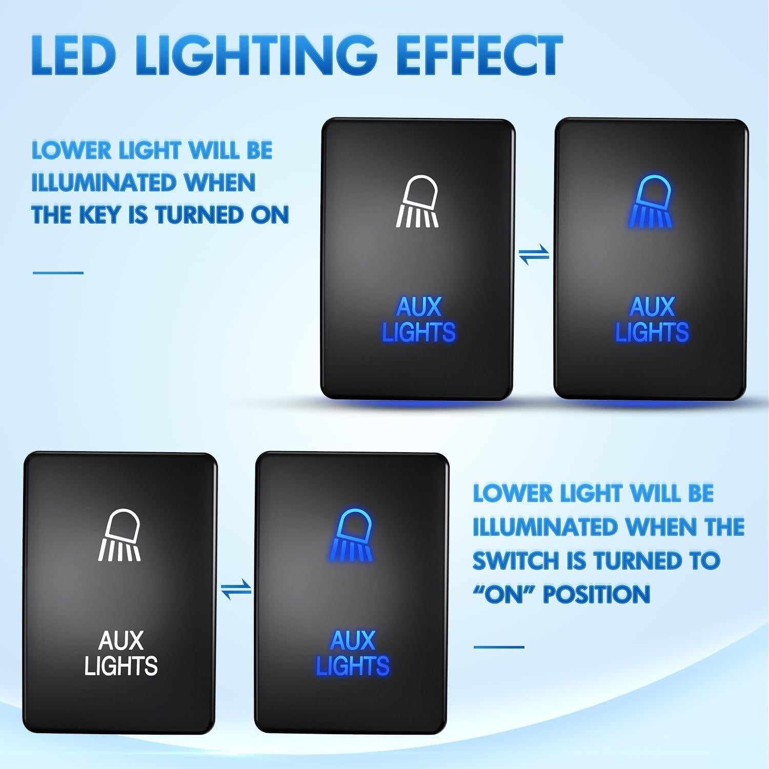 Interruptor AUX Nilight 12V con LED Verde para Toyota