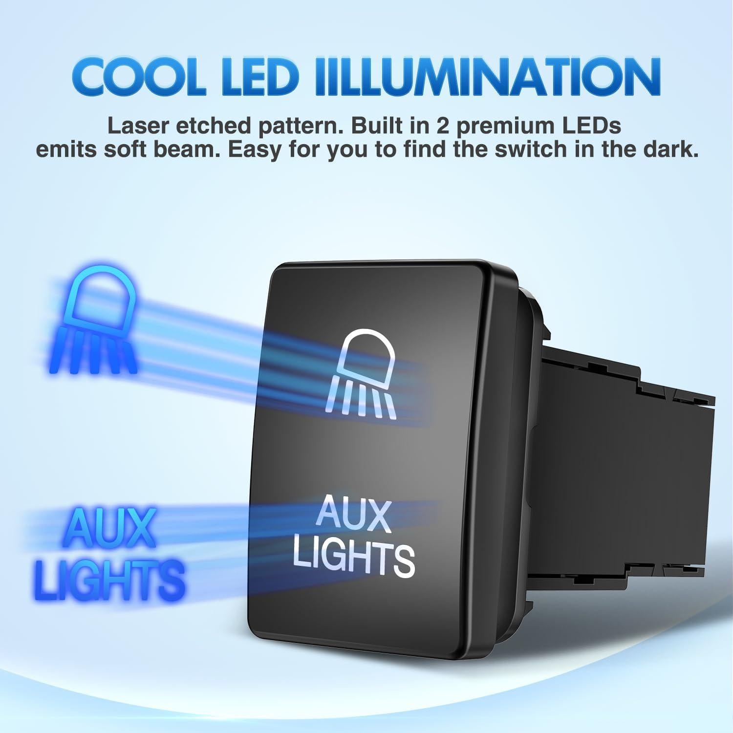 Interruptor AUX Nilight 12V con LED Verde para Toyota