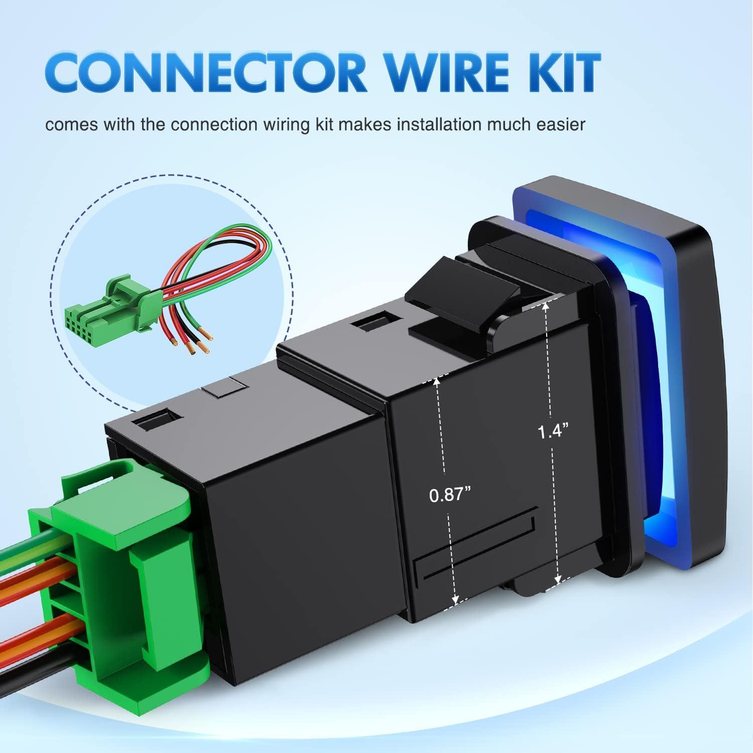 Interruptor AUX Nilight 12V con LED Verde para Toyota