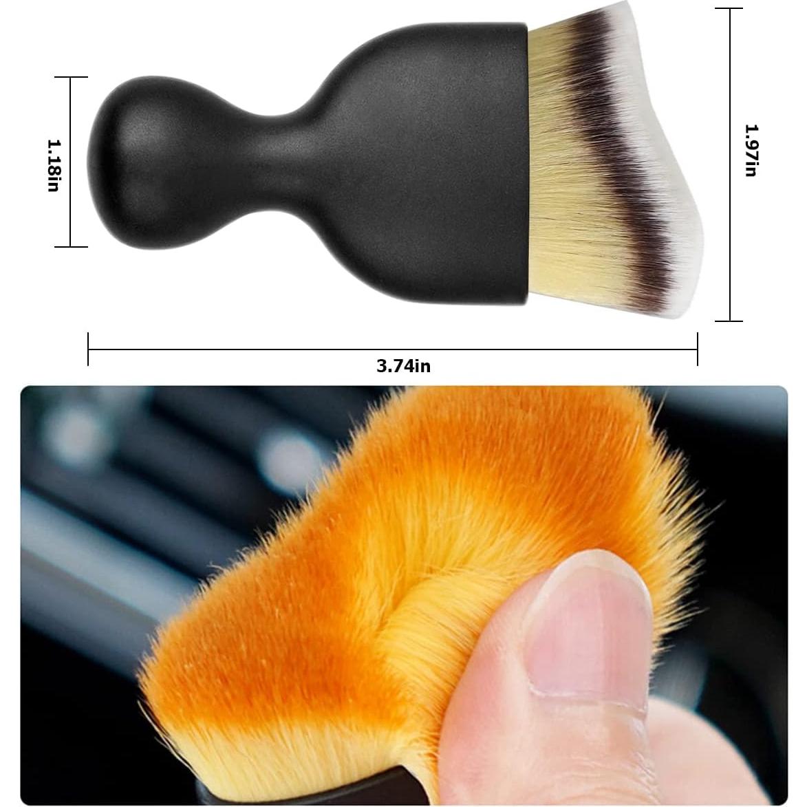 Cepillo de Detalle Interior de Auto Blilo, Cerdas Suaves, 9.8cm