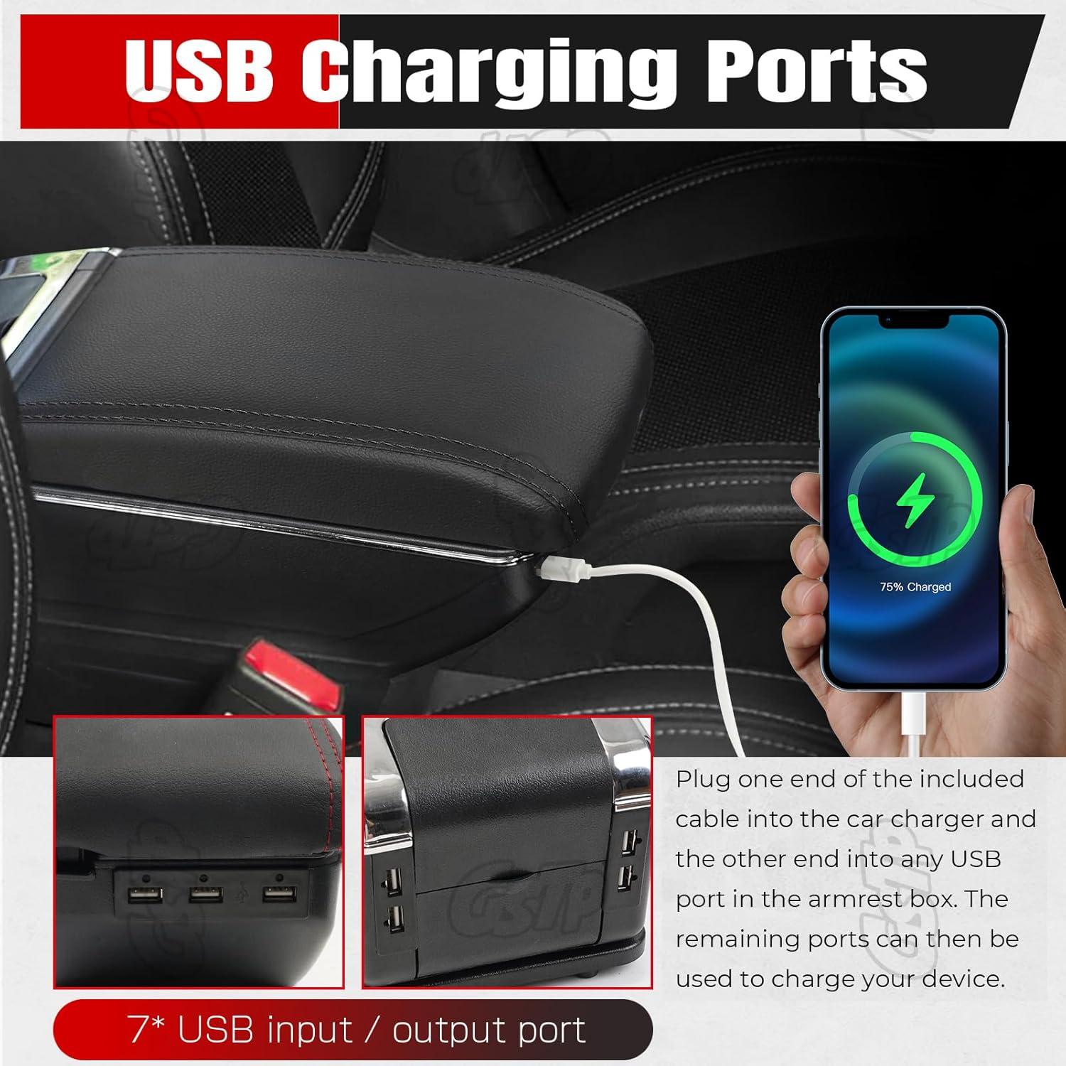 Reposabrazos Central GSTP para Toyota Yaris iA 2017-2018 con 7 USB