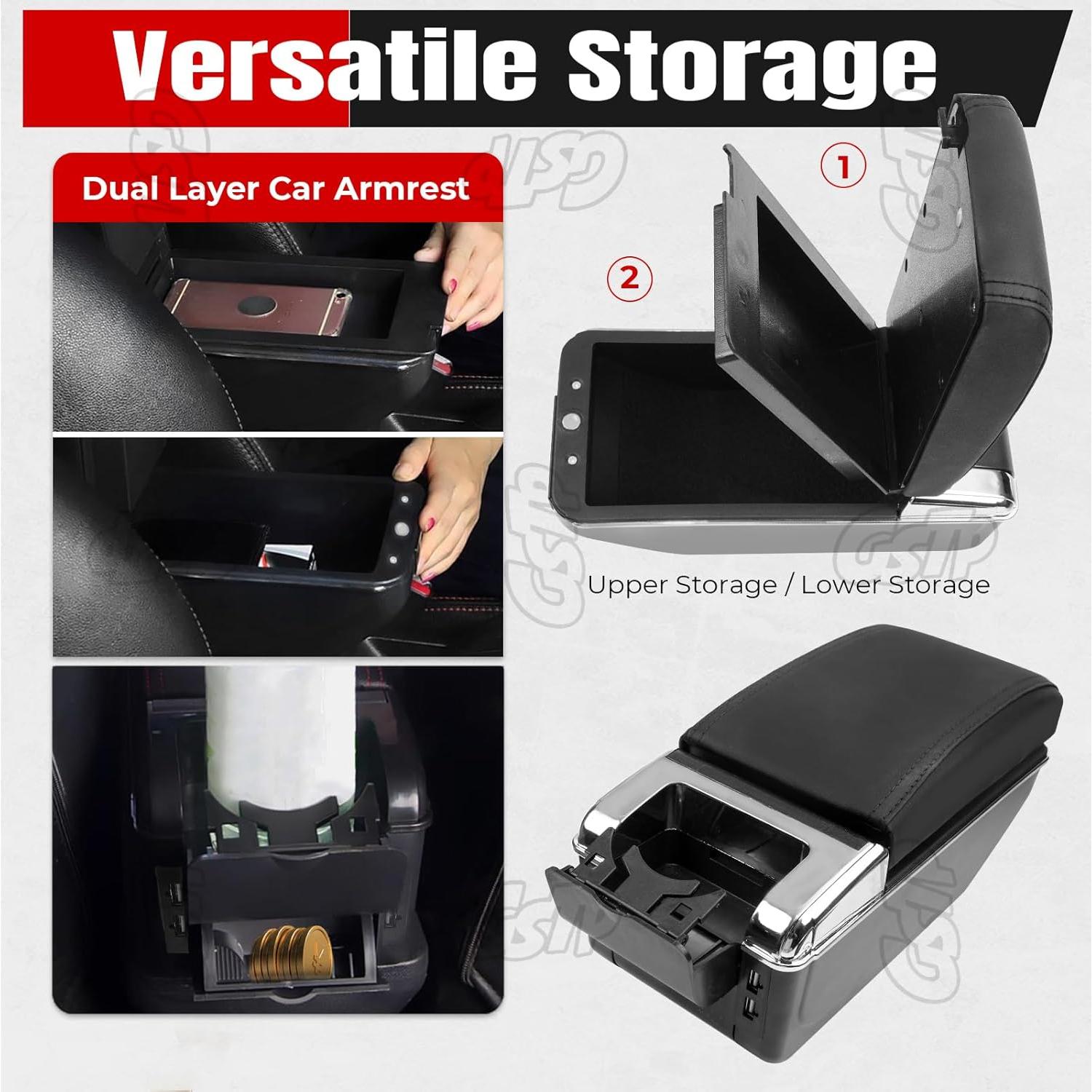 Reposabrazos Central GSTP para Toyota Yaris iA 2017-2018 con 7 USB