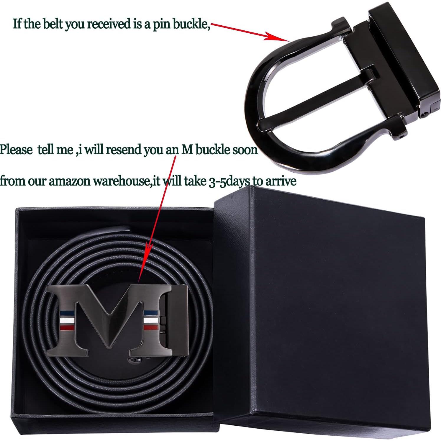 Cinturón de Cuero Genuino Barry.Wang para Hombres 3.49 cm