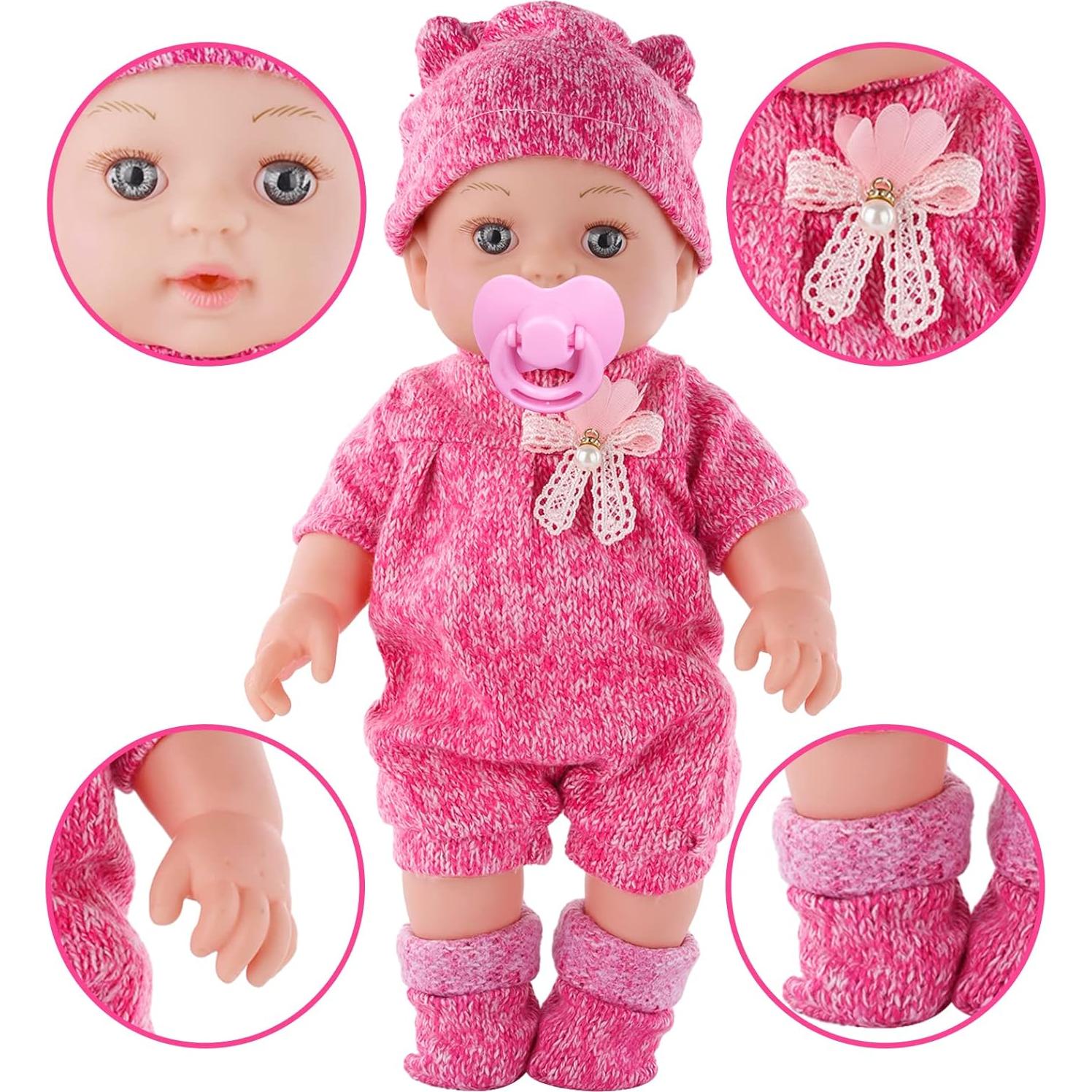 Muñeca Bebé DONTNO 30 cm con Ropa y Accesorios