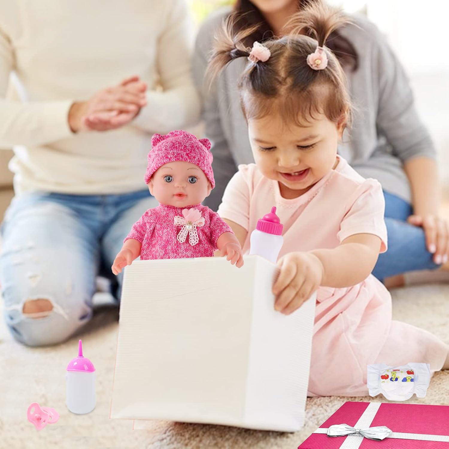 Muñeca Bebé DONTNO 30 cm con Ropa y Accesorios