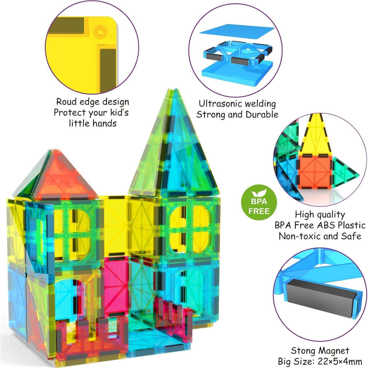 Bloques Magnéticos Jasonwell 60PCS Juguete Educativo STEM