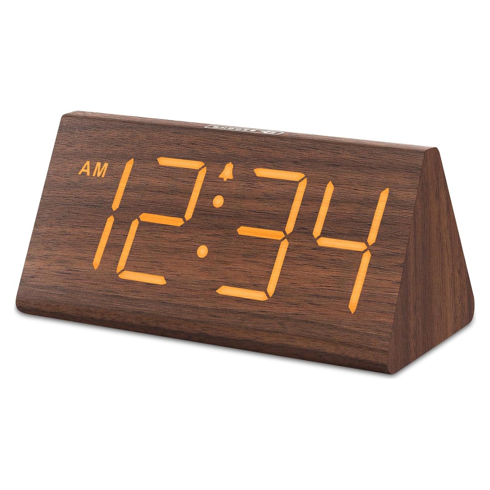 Reloj Despertador Digital DreamSky Madera con USB y Alarma