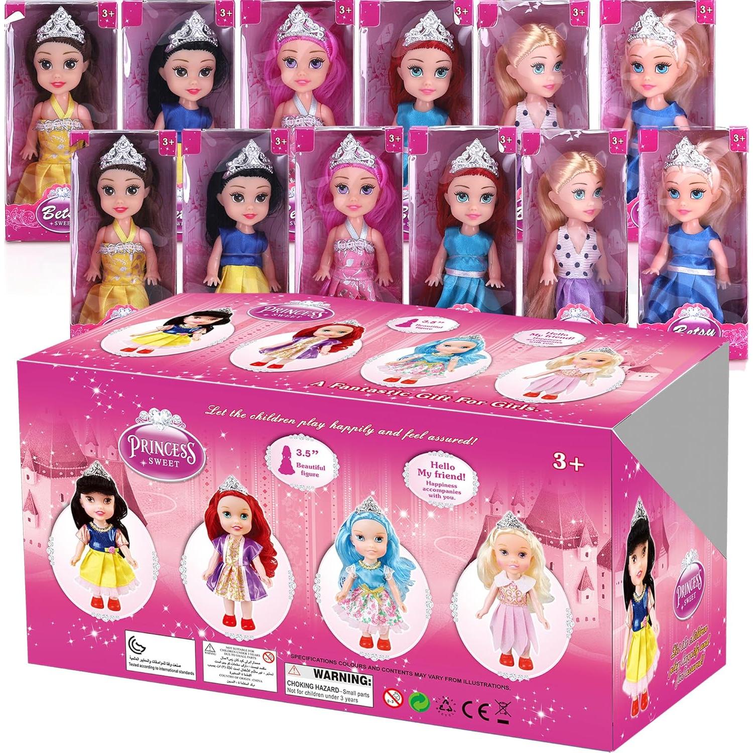 Set de 12 Muñecas Princesa Real Liberty Imports 12.7 cm