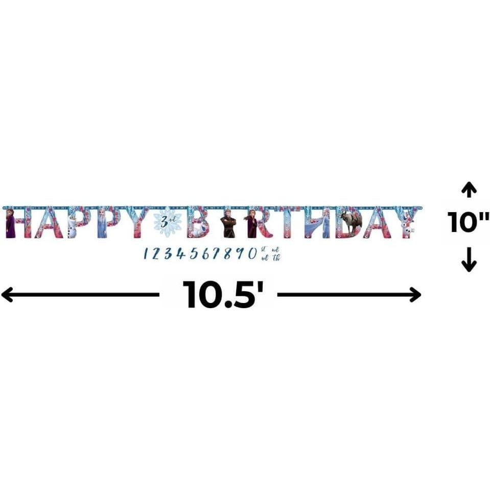 Banner de Letras Jumbo Disney Frozen 2 3.2 m - Decoración de Fiesta