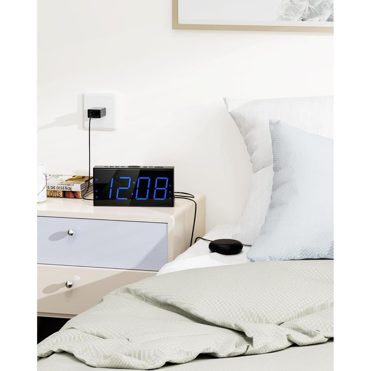 Reloj Despertador Roxicosly con Vibrador y Pantalla LED 19cm