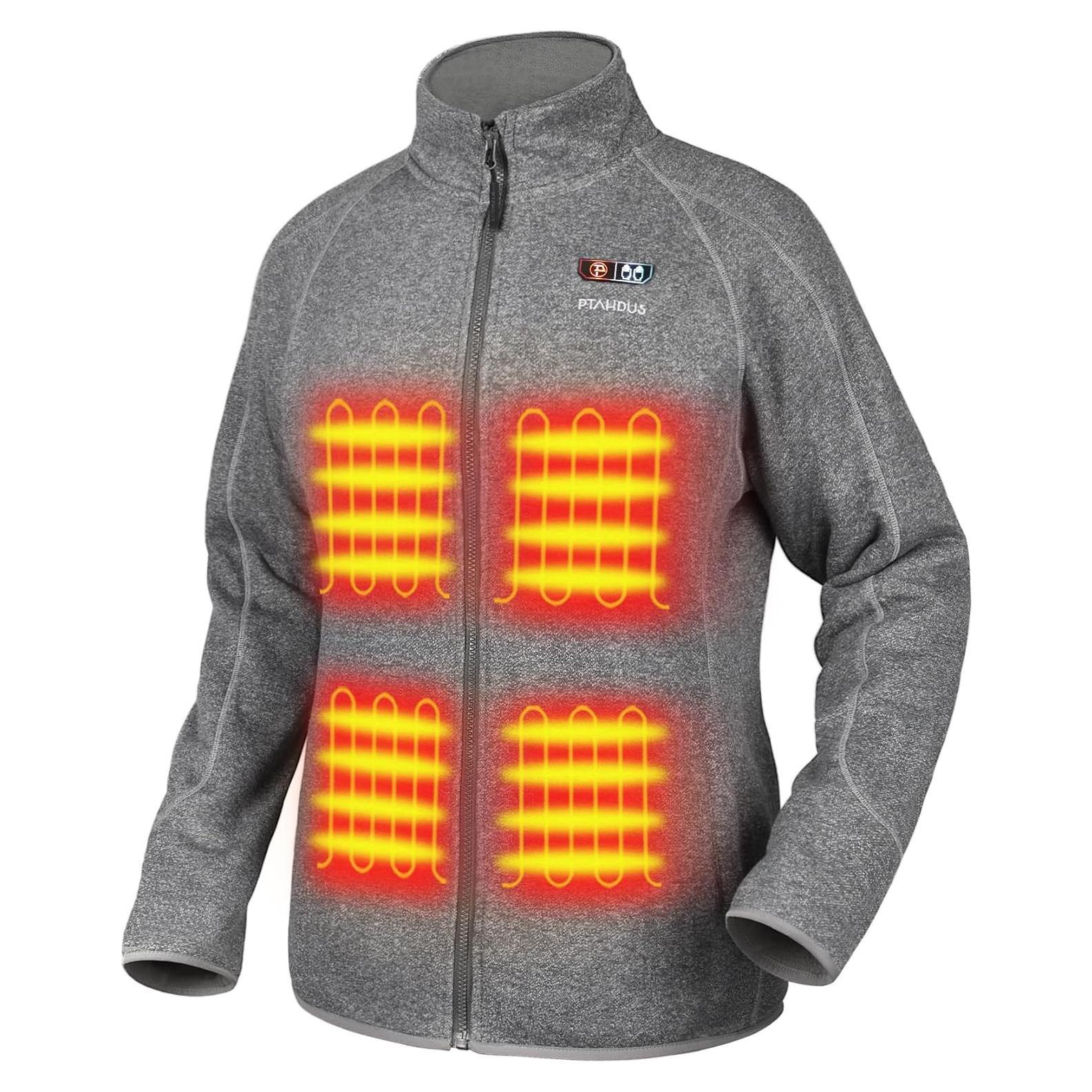 Chaqueta Térmica de Forro Polar PTAHDUS para Mujeres con 5 Zonas de Calor