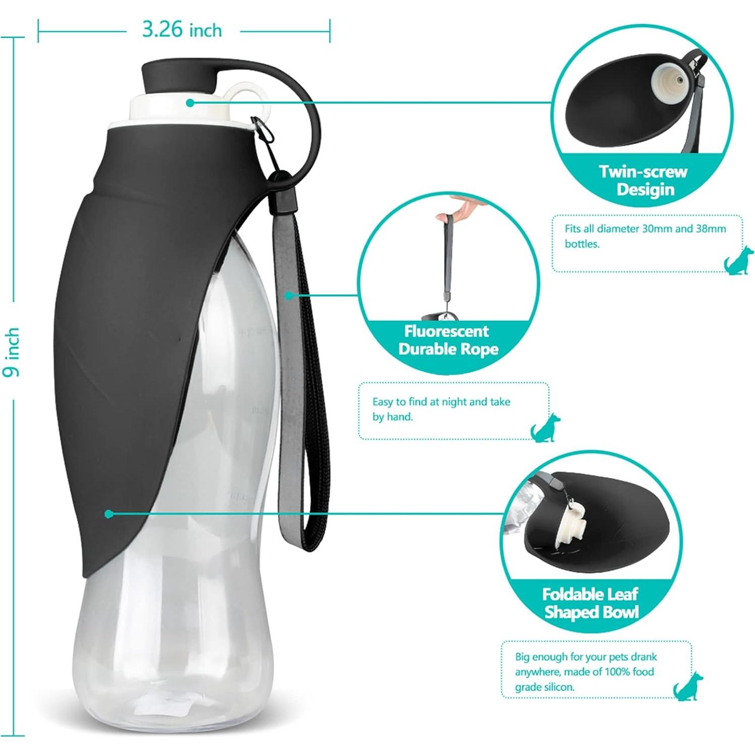 Botella de Agua para Perros TIOVERY 591 ml a Prueba de Fugas