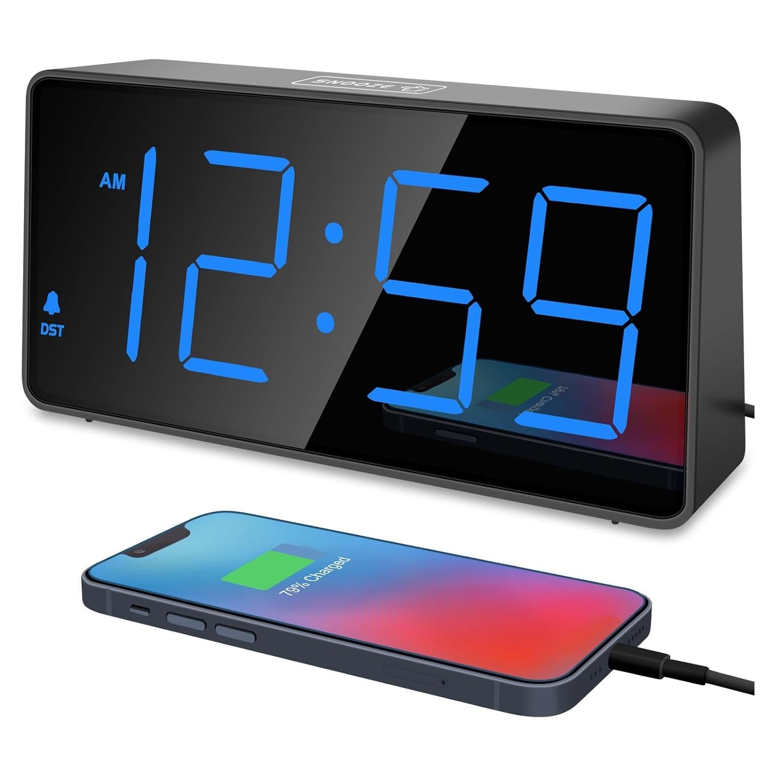 Reloj Despertador Digital Peakeep LED Grande Azul