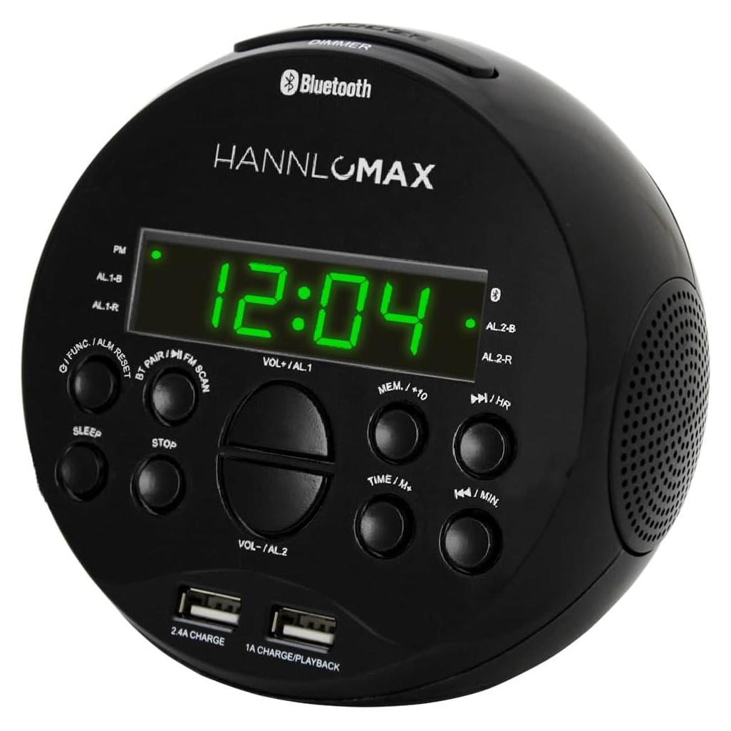 Reloj Despertador HANNLOMAX HX-129CR Bluetooth USB FM