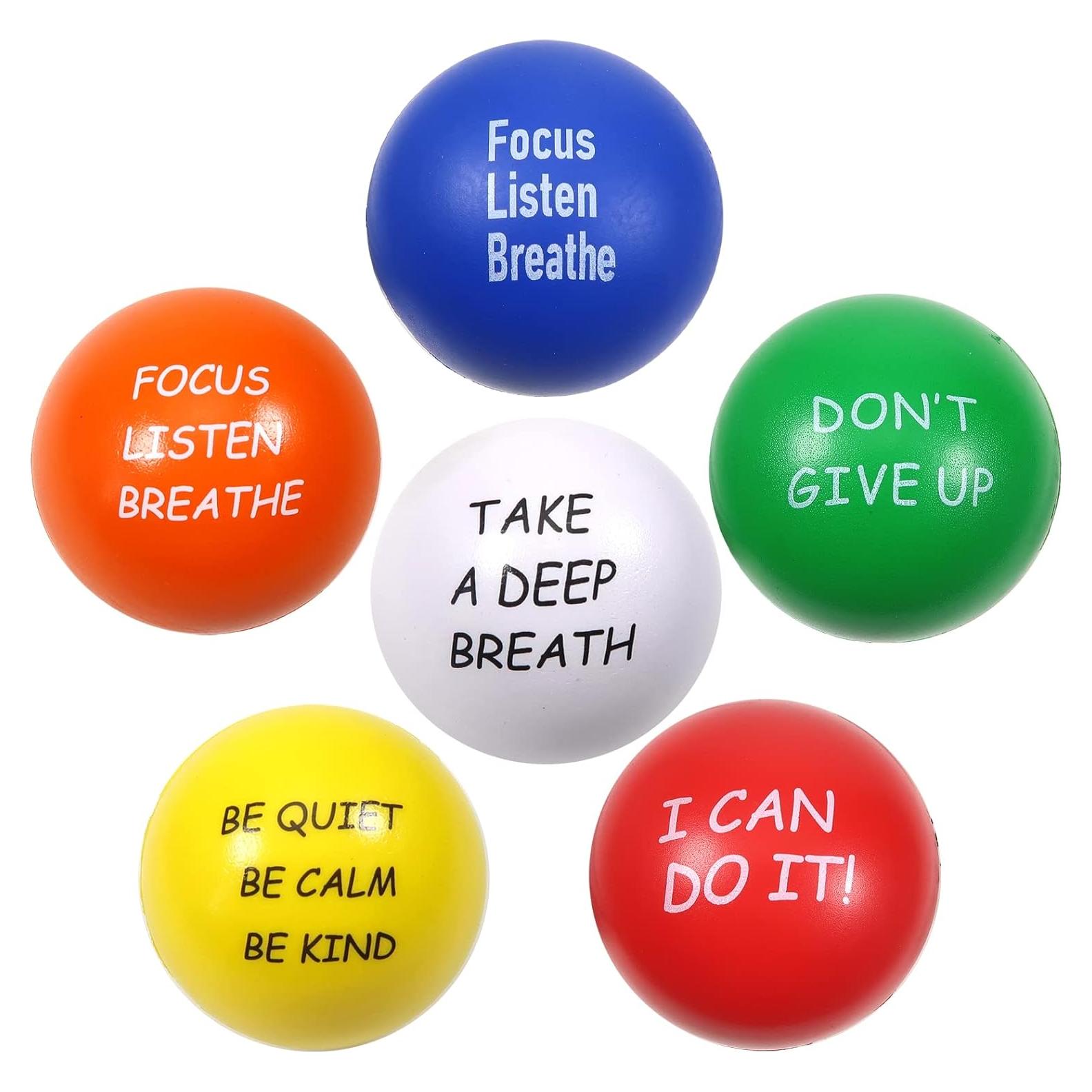 Pelotas de Estrés TOAOB Paquete de 6 Coloridas 6.35 cm