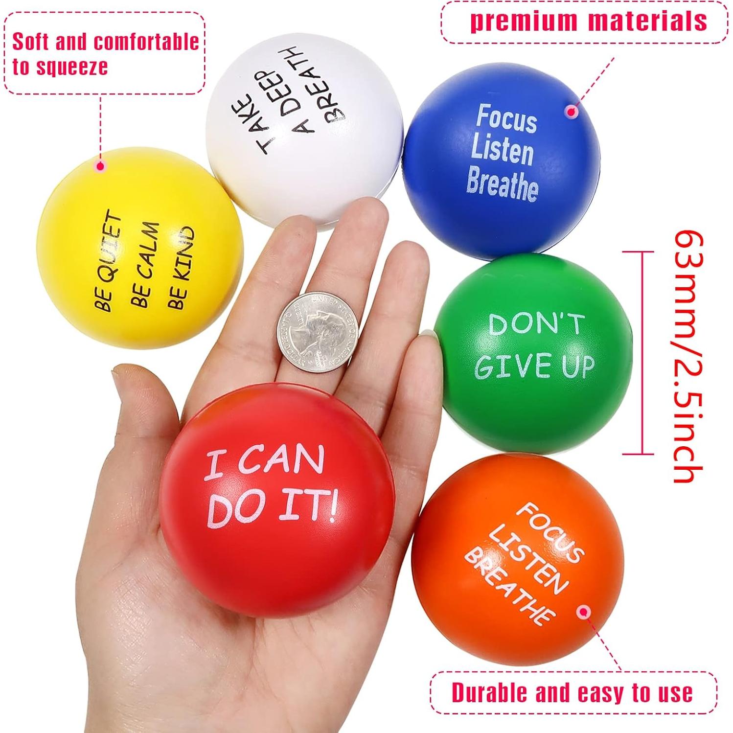 Pelotas de Estrés TOAOB Paquete de 6 Coloridas 6.35 cm