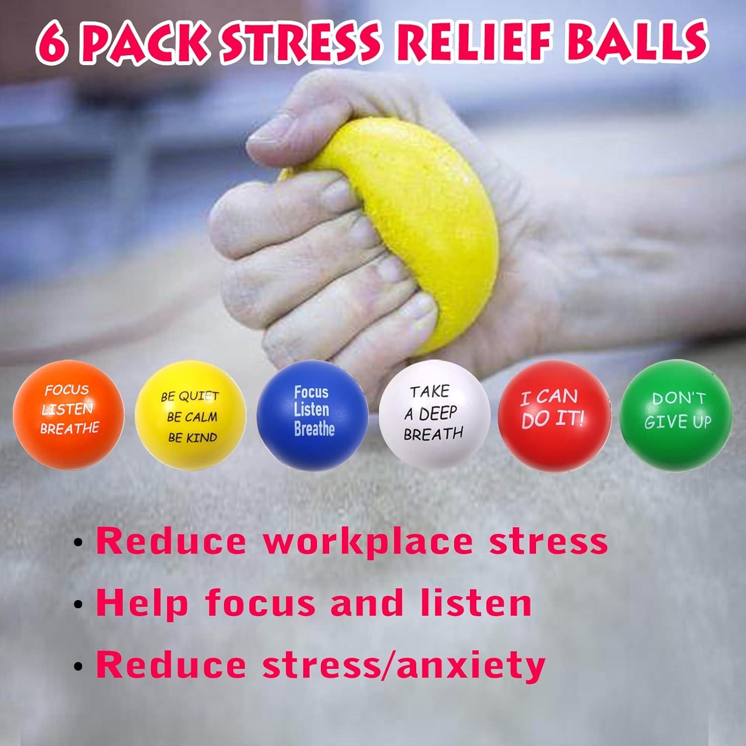 Pelotas de Estrés TOAOB Paquete de 6 Coloridas 6.35 cm