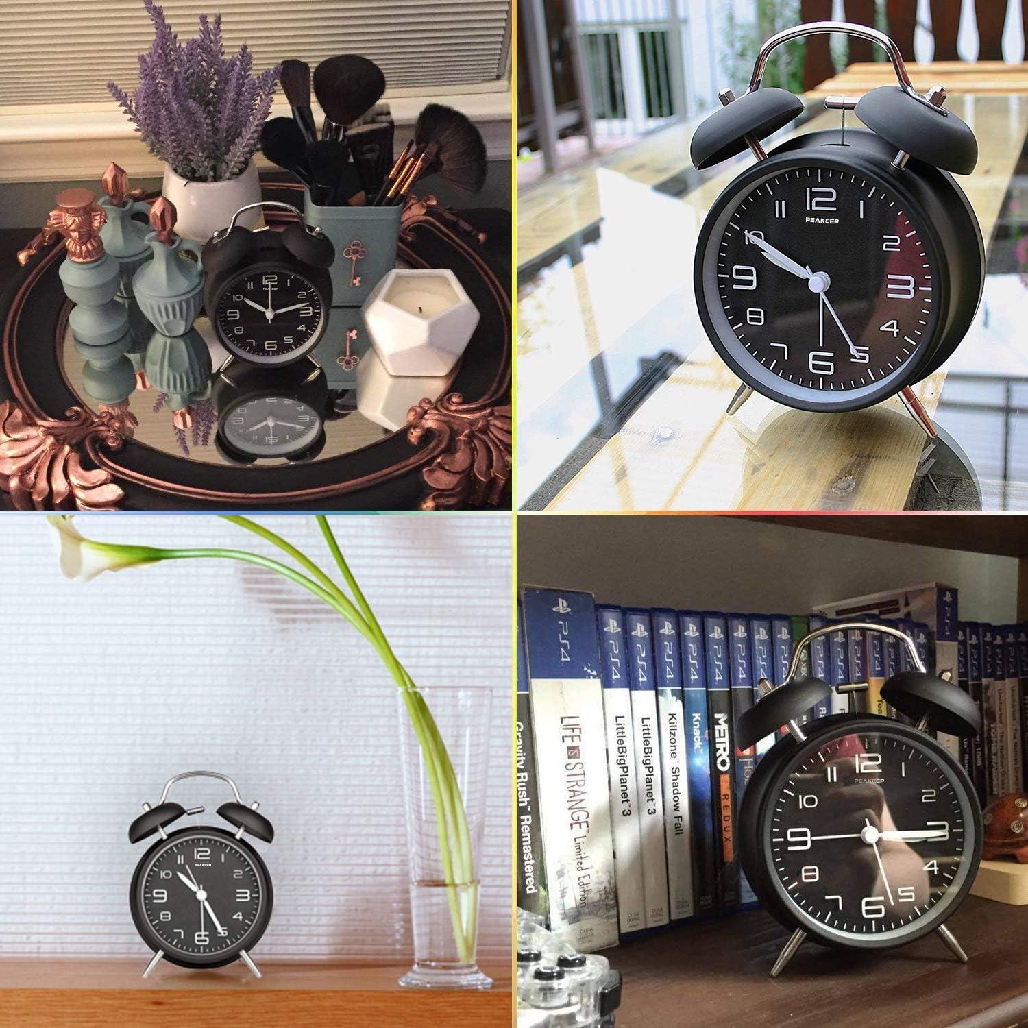 Reloj Despertador Peakeep Campana Doble 10 cm Retro