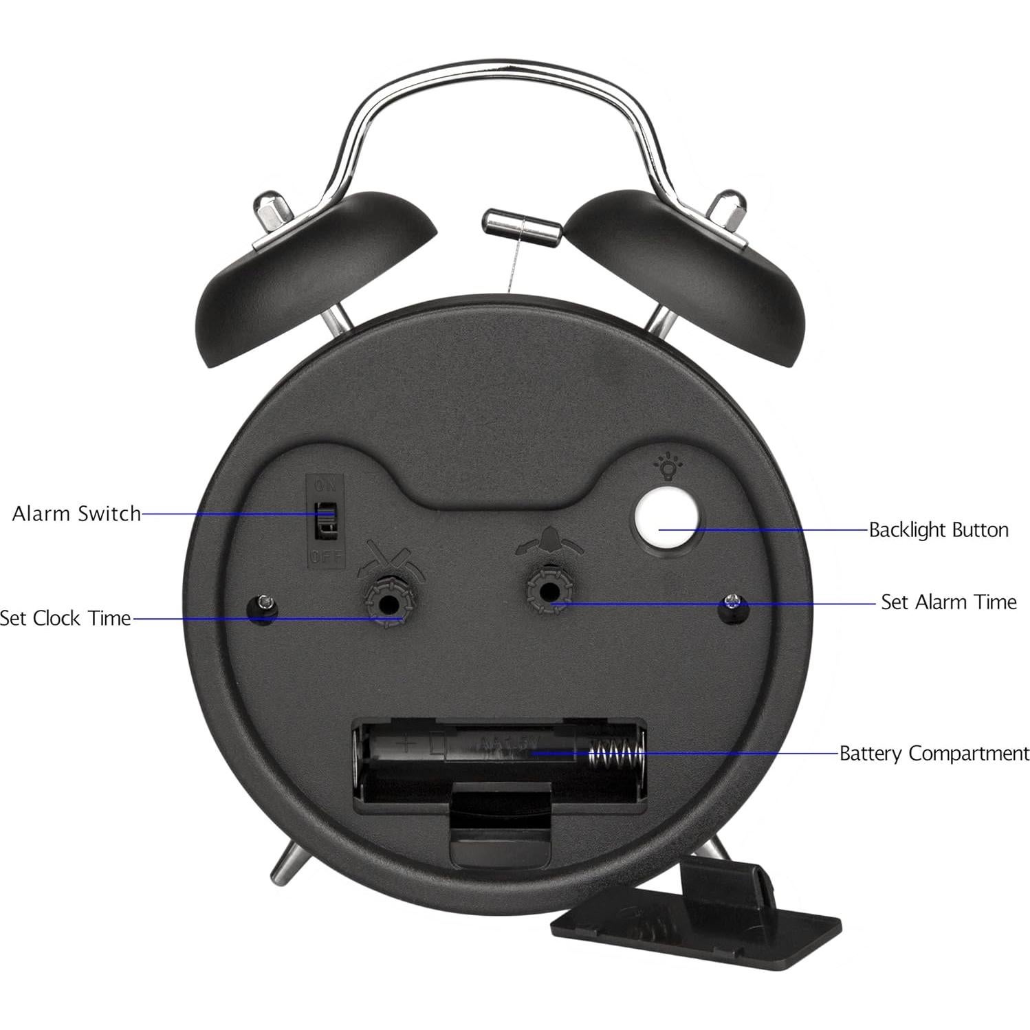 Reloj Despertador Peakeep Campana Doble 10 cm Retro