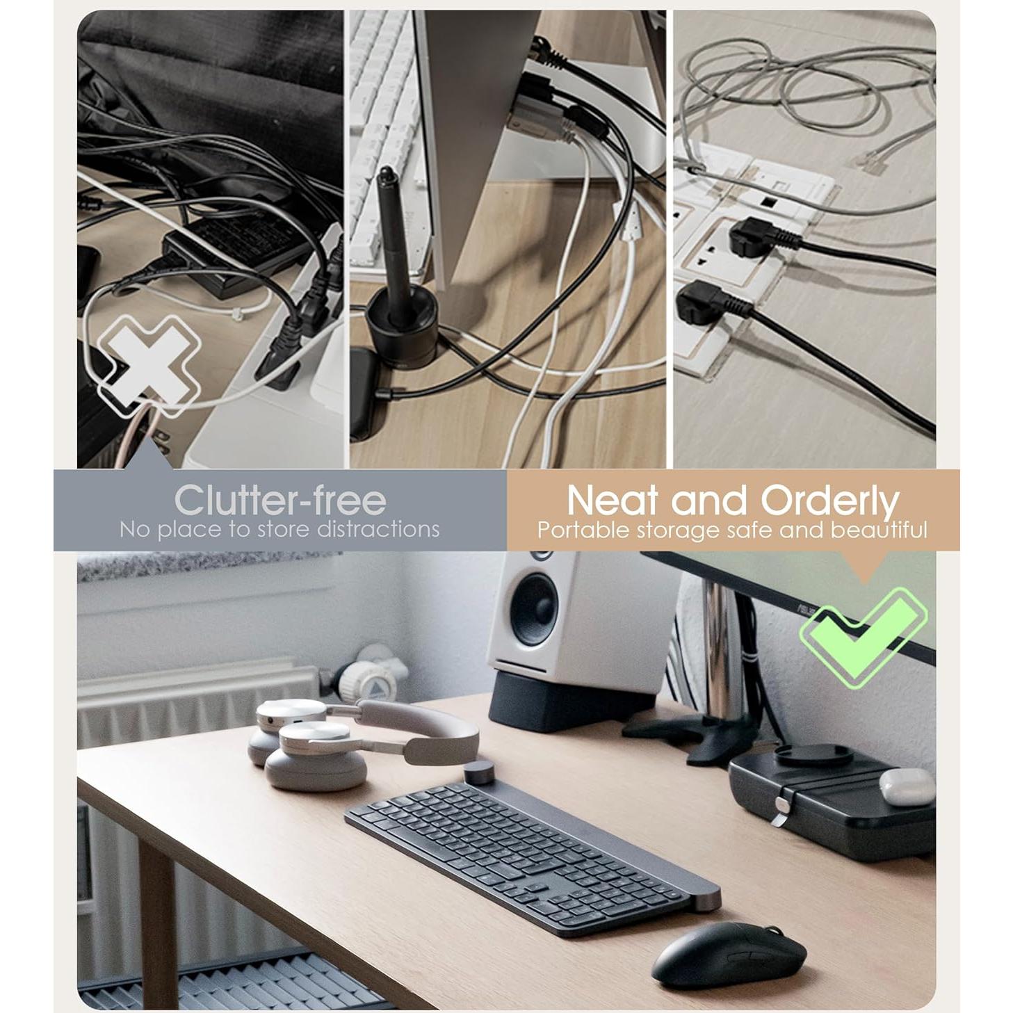 Organizador de Cables Magnético Nearockle 8 Piezas Silicona Blanco