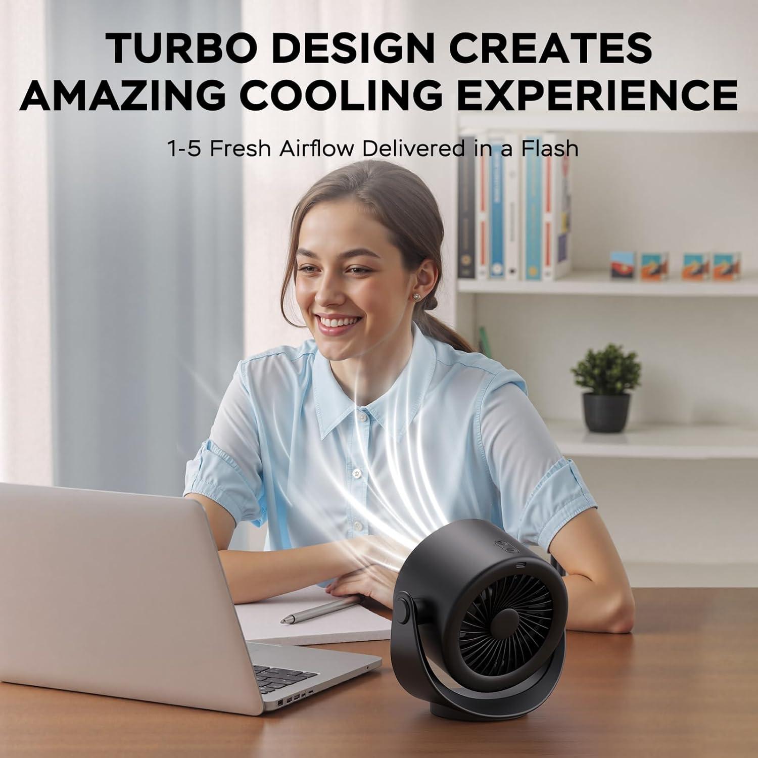 Ventilador de Escritorio Portátil MORECORE A229 5 Velocidades 4000mAh