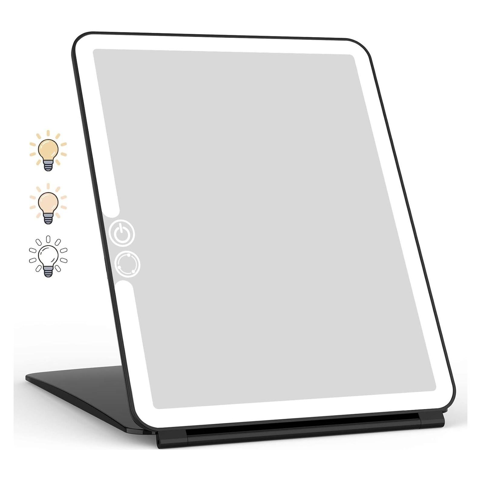 Espejo de Maquillaje Plegable WEILY con 72 Luces LED y Pantalla Táctil