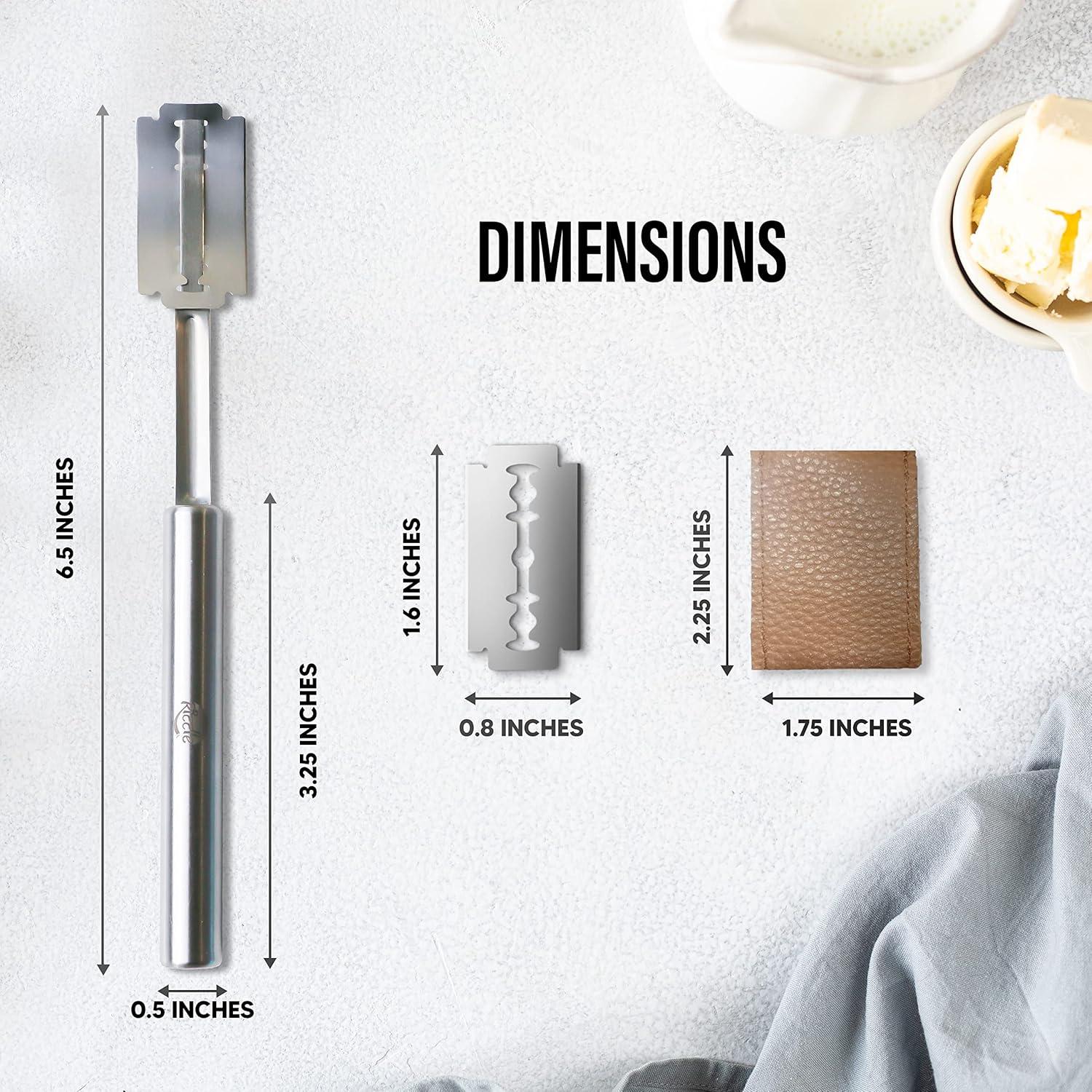 Cortador de Pan RICCLE con 15 Cuchillas y Funda de Cuero