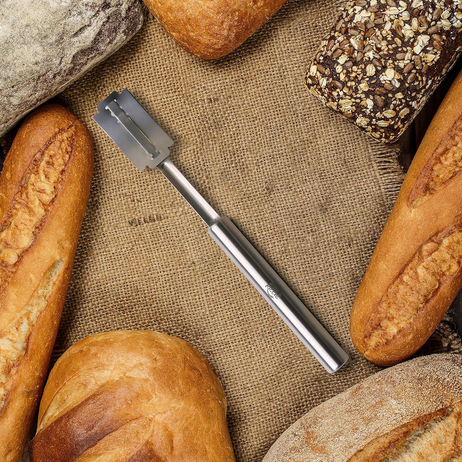 Cortador de Pan RICCLE con 15 Cuchillas y Funda de Cuero
