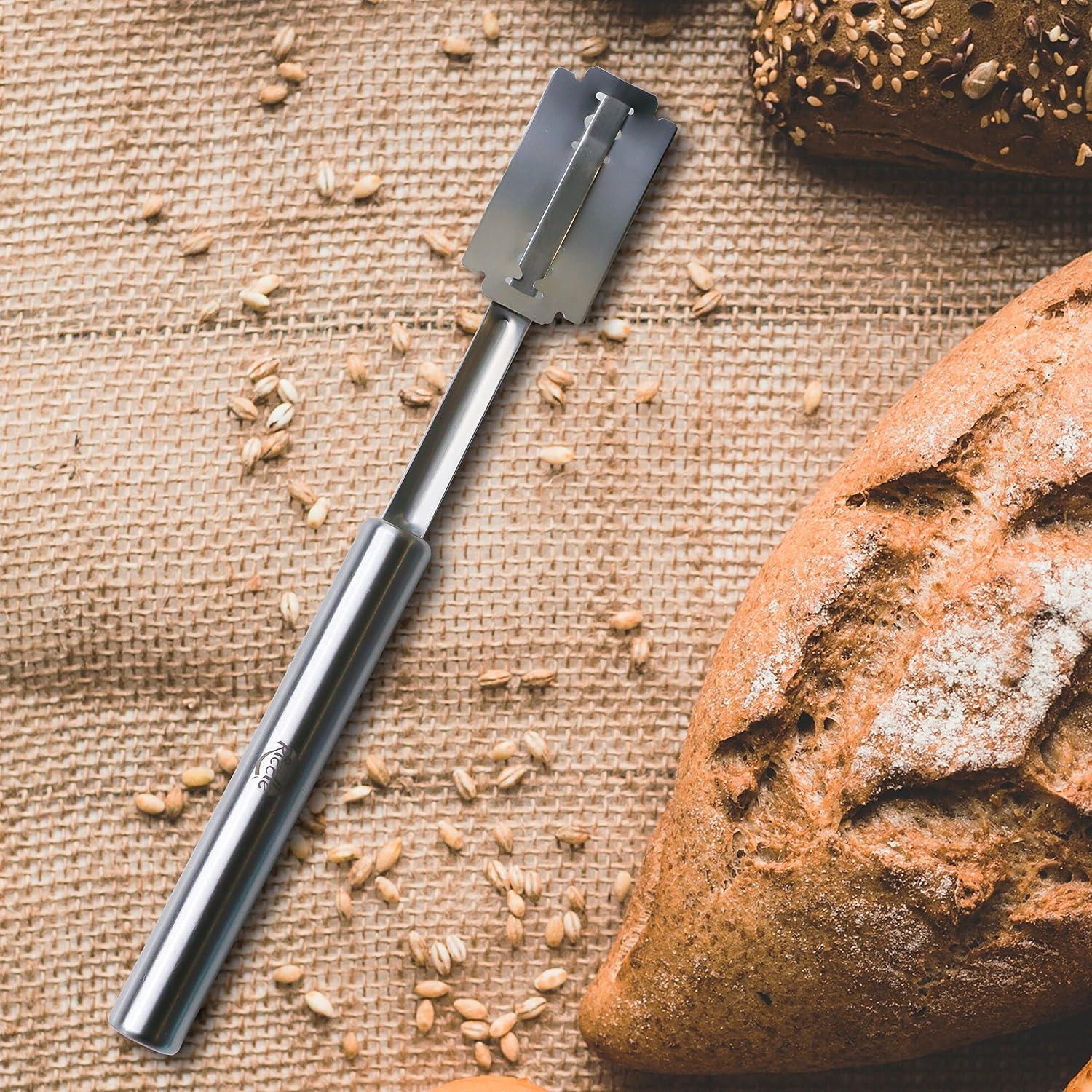 Cortador de Pan RICCLE con 15 Cuchillas y Funda de Cuero